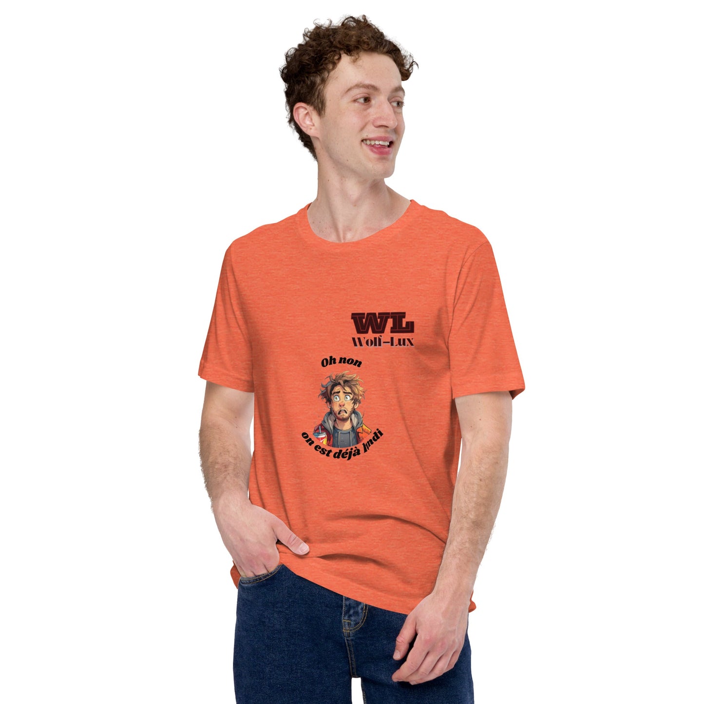 Men t-shirt Monday French - Wolf - Lux - Wolf - Lux - Wolf - Lux