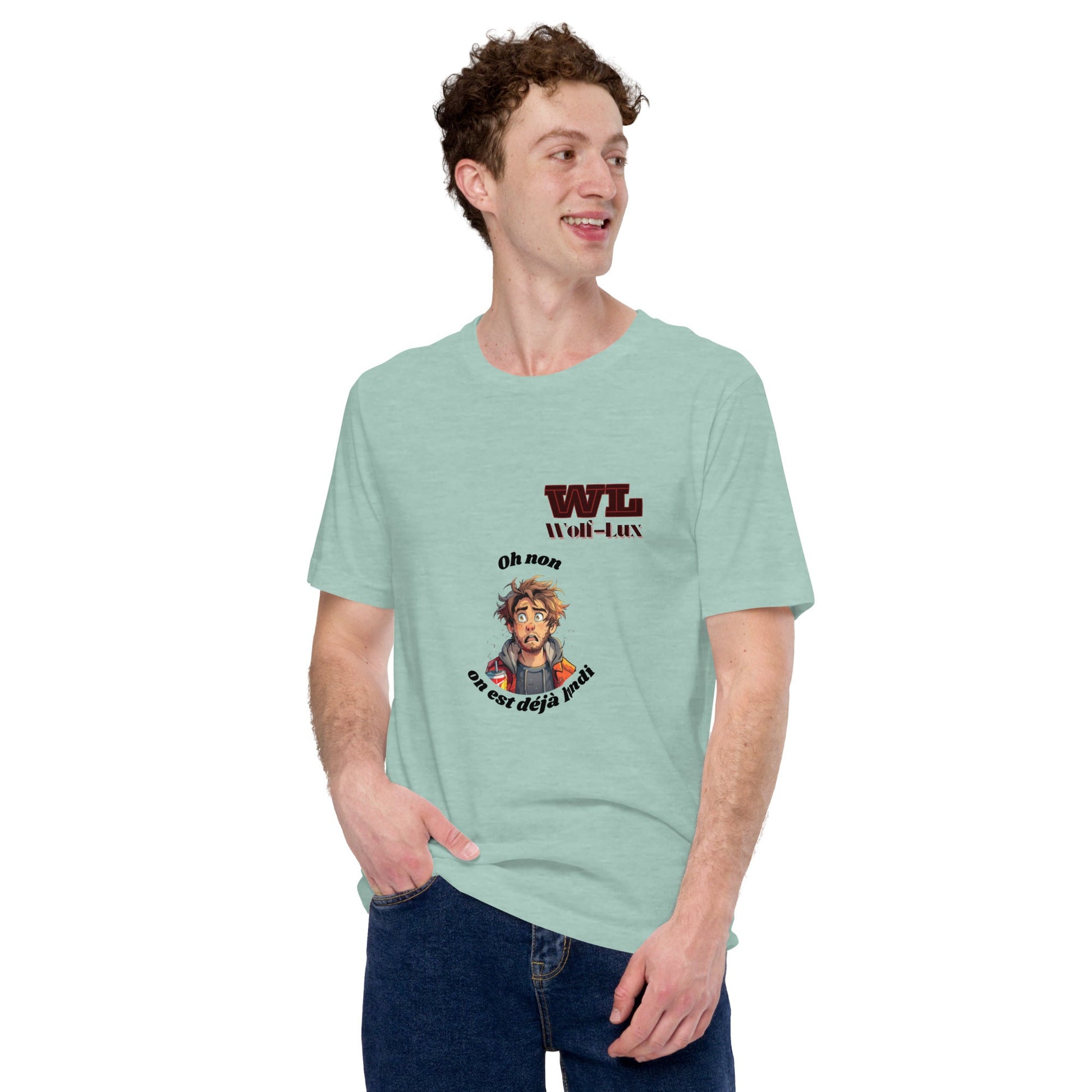 Men t-shirt Monday French - Wolf - Lux - Wolf - Lux - Wolf - Lux