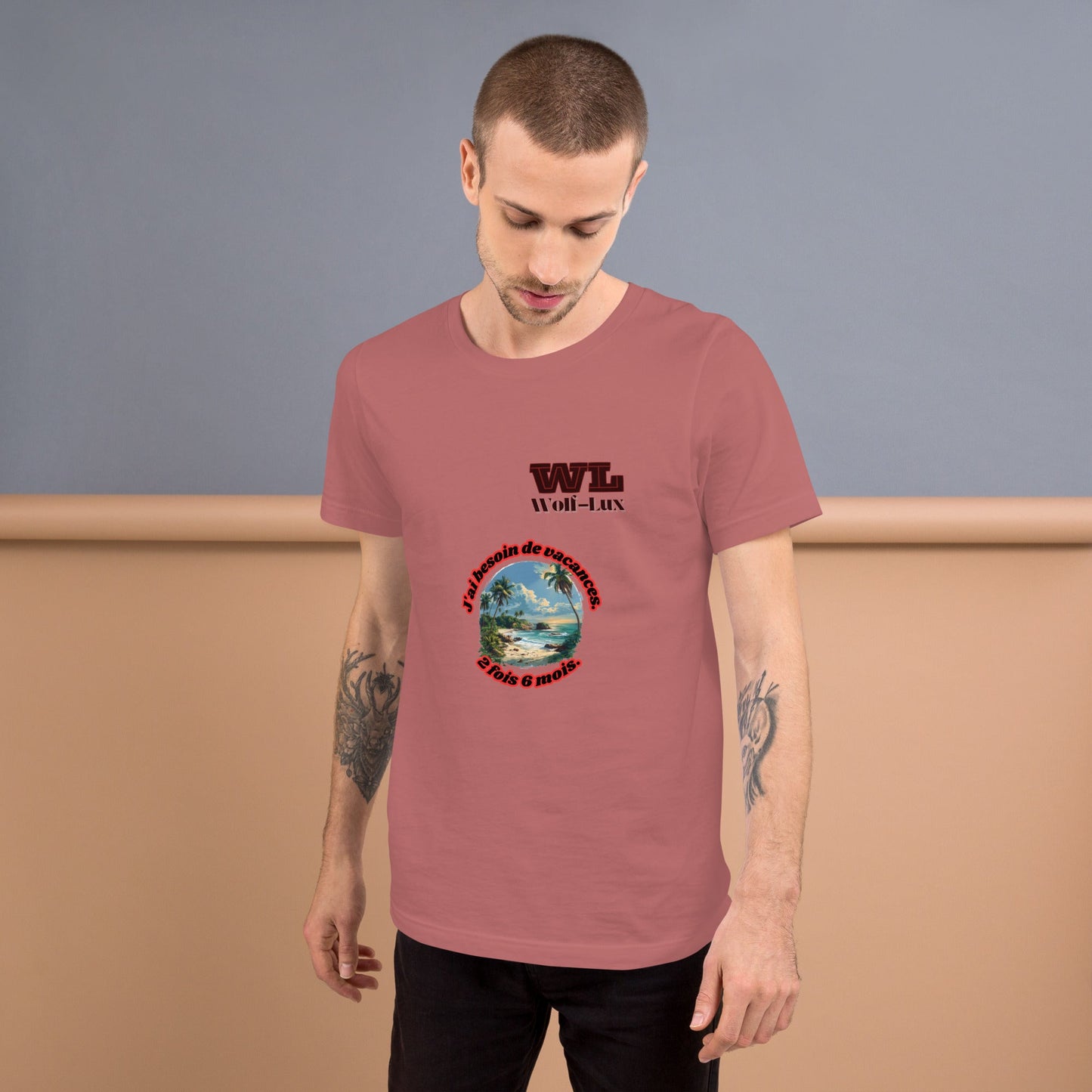 Men t-shirt Vacation French - Wolf - Lux - Wolf - Lux - Wolf - Lux