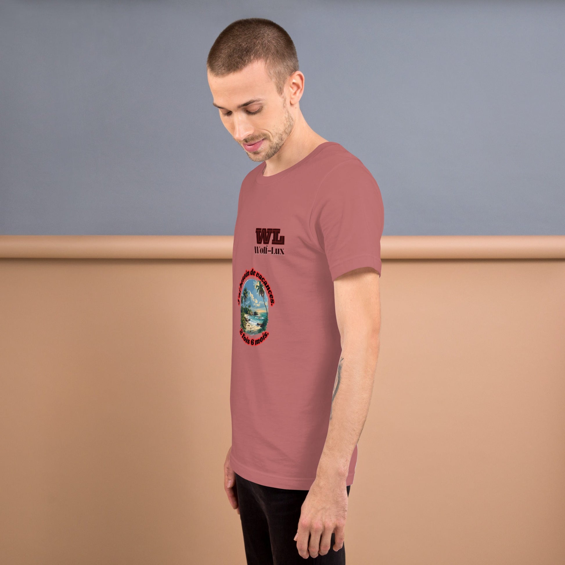 Men t-shirt Vacation French - Wolf - Lux - Wolf - Lux - Wolf - Lux