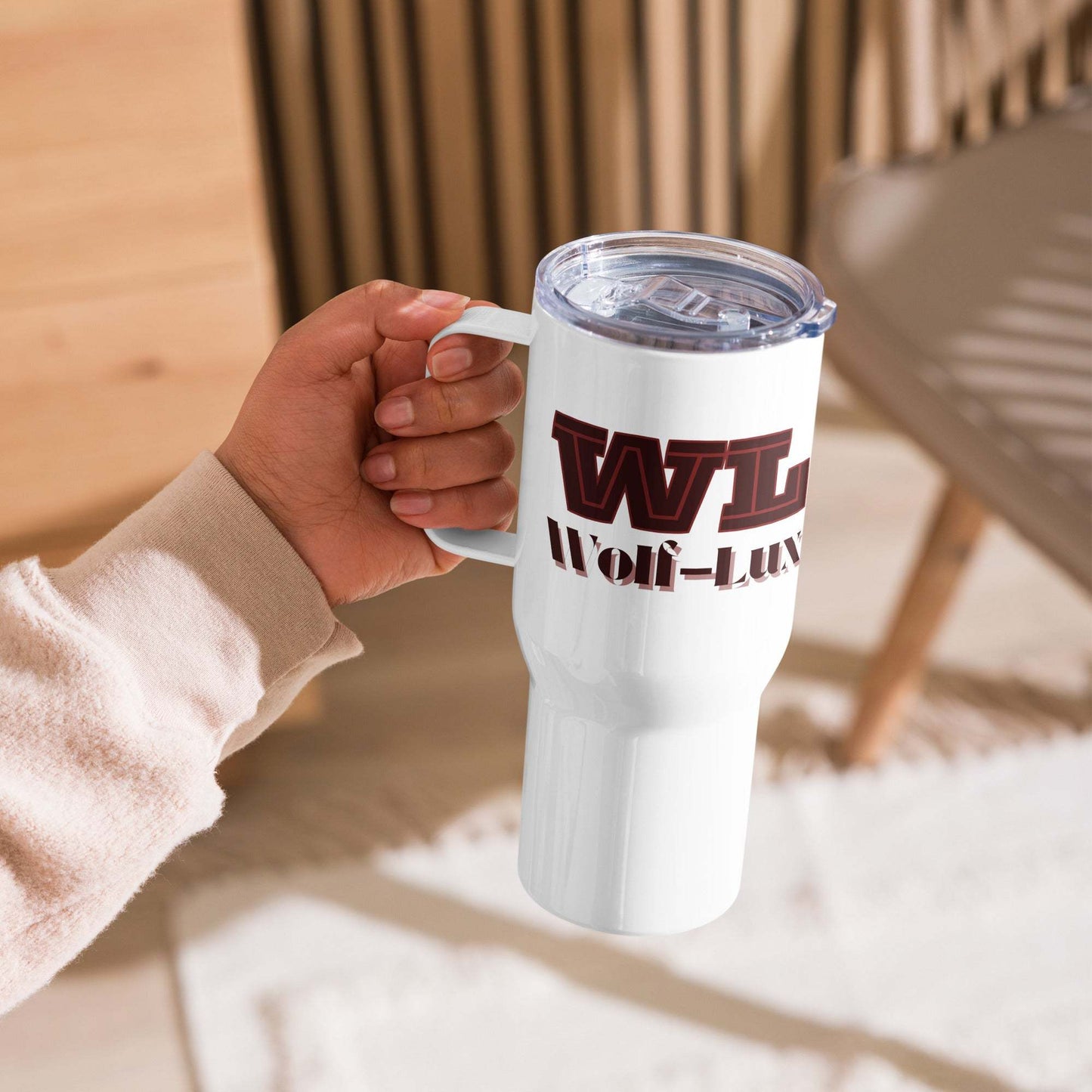 Travel mug with a handle Age English - Wolf - Lux - Wolf - Lux - Wolf - Lux