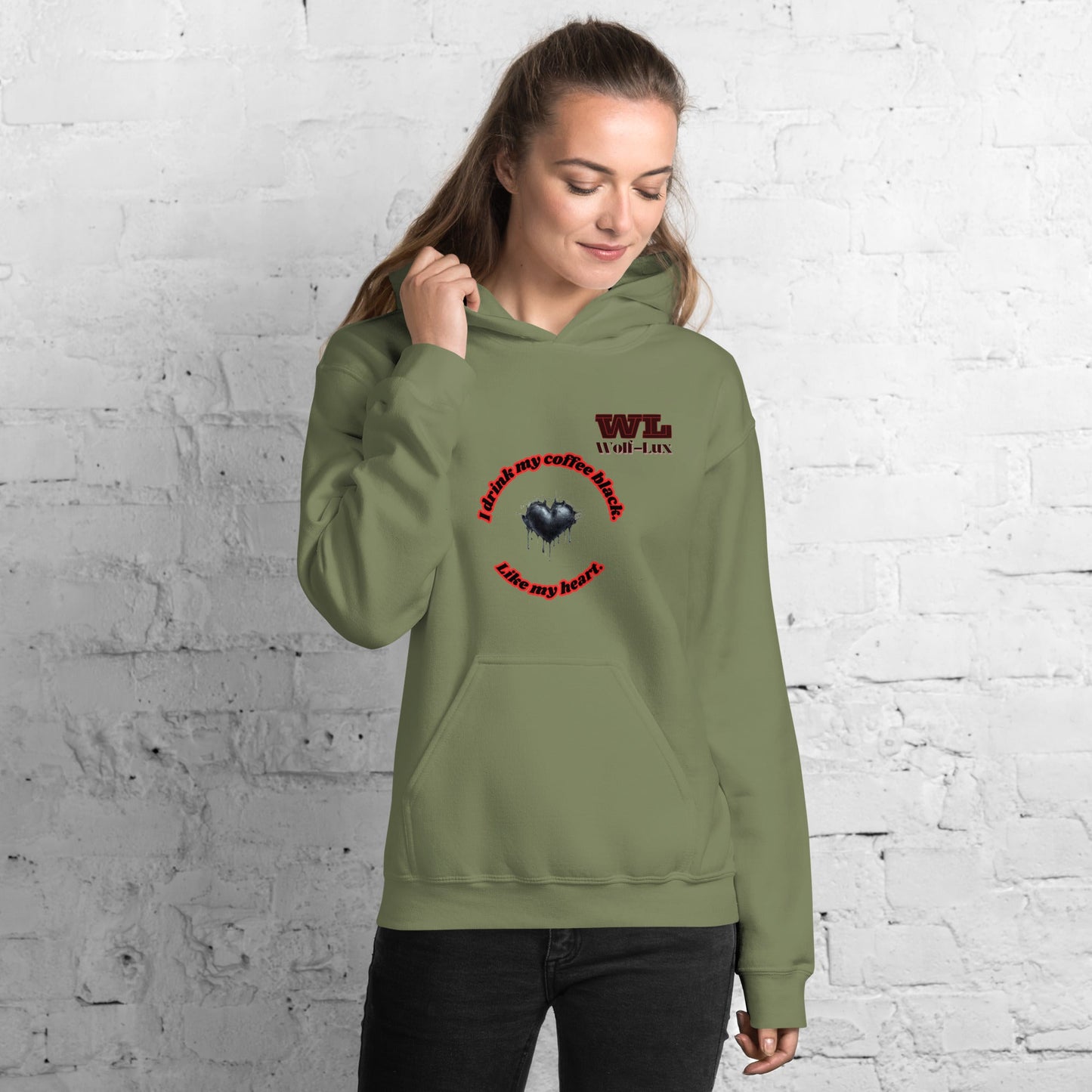 Women Hoodie Coffee English - Wolf - Lux - Wolf - Lux - Wolf - Lux