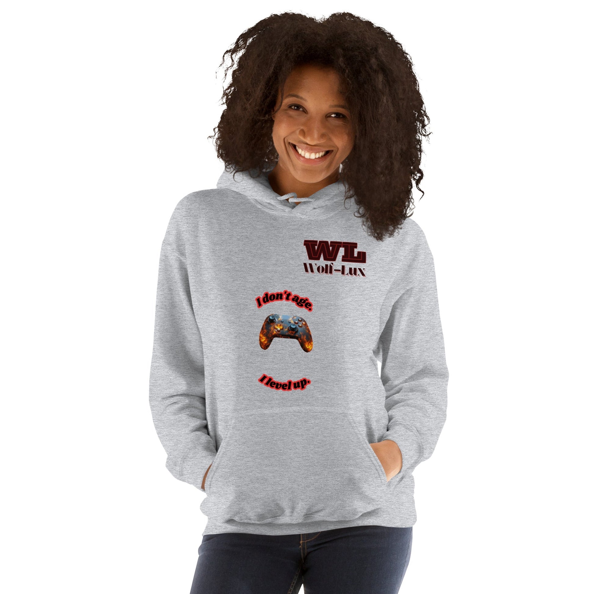 Women Hoodie Level up English - Wolf - Lux - Wolf - Lux - Wolf - Lux