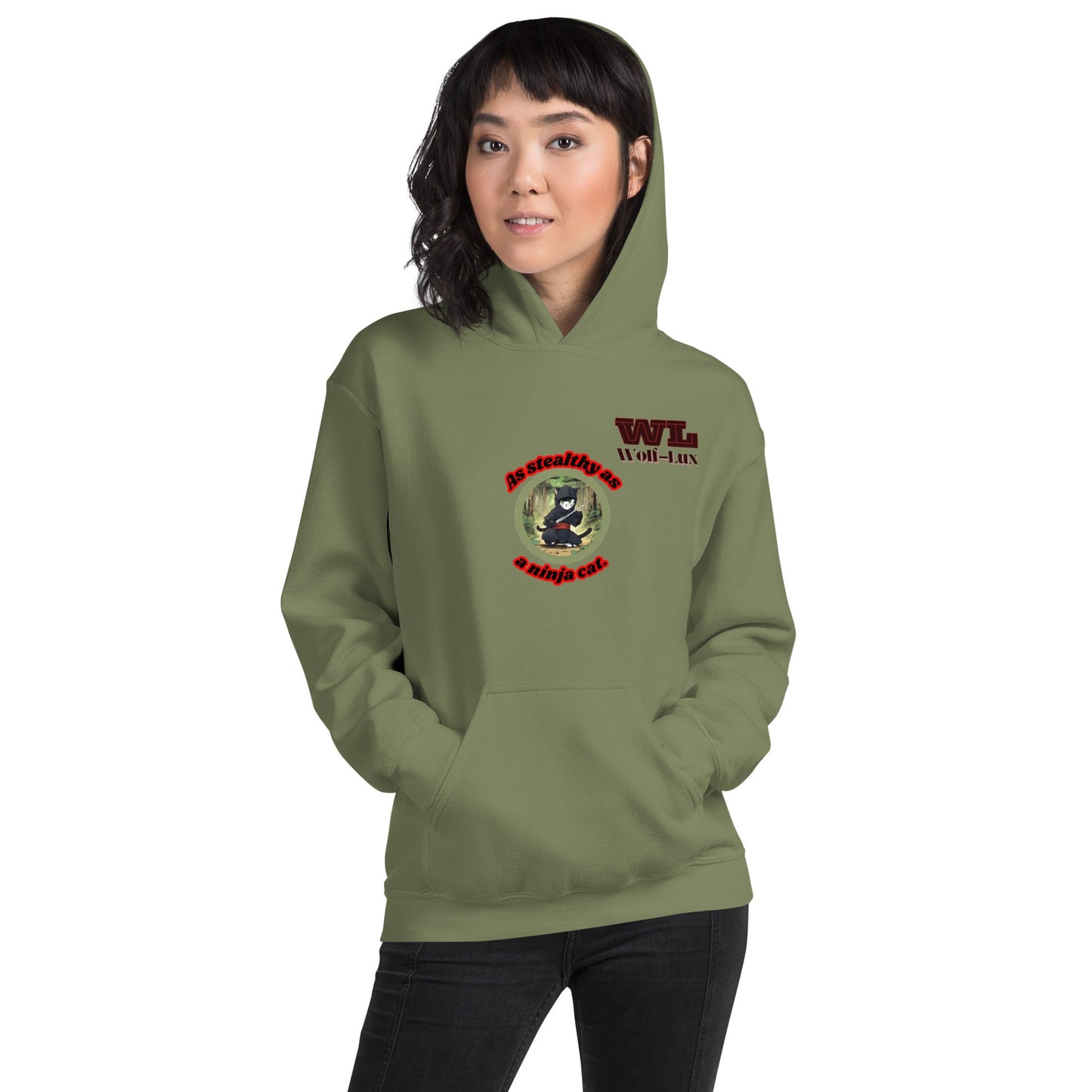 Women Hoodie Ninja English - Wolf - Lux - Wolf - Lux - Wolf - Lux