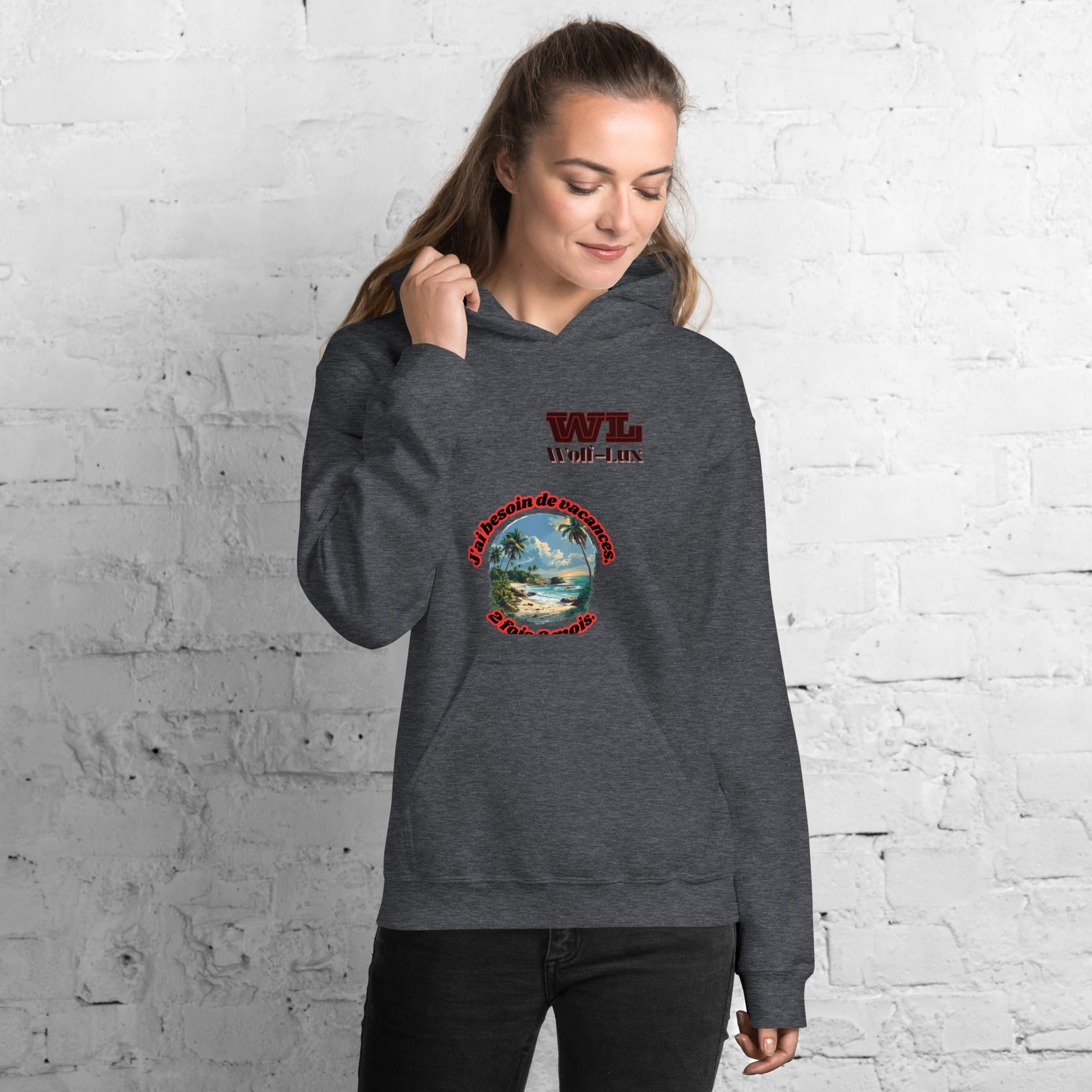 Women Hoodie Vacation French - Wolf - Lux - Wolf - Lux - Wolf - Lux