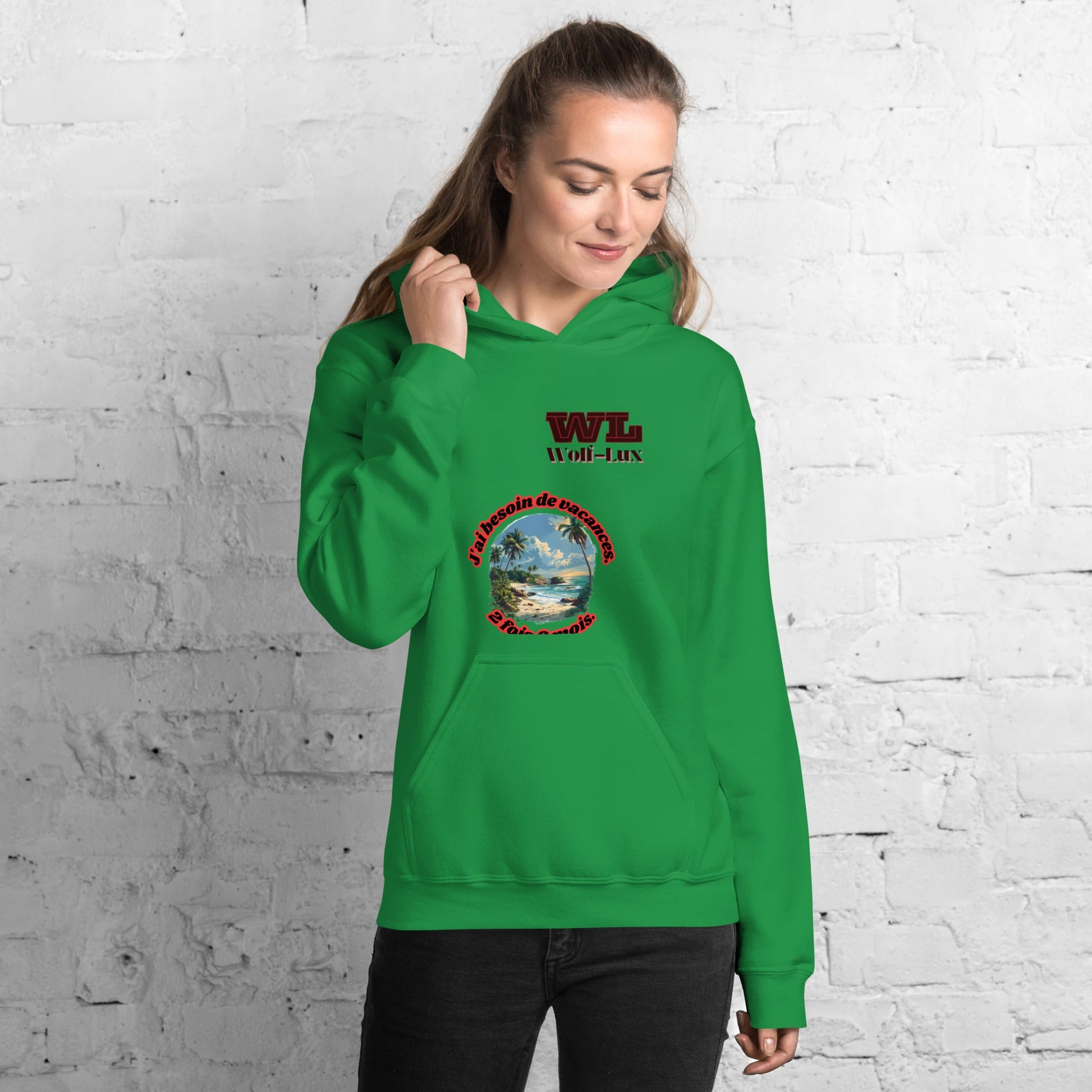 Women Hoodie Vacation French - Wolf - Lux - Wolf - Lux - Wolf - Lux