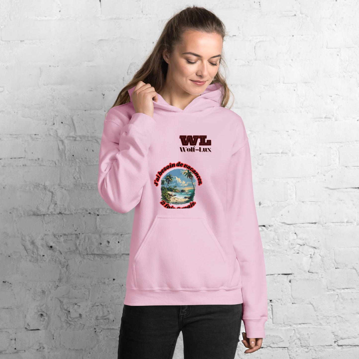 Women Hoodie Vacation French - Wolf - Lux - Wolf - Lux - Wolf - Lux