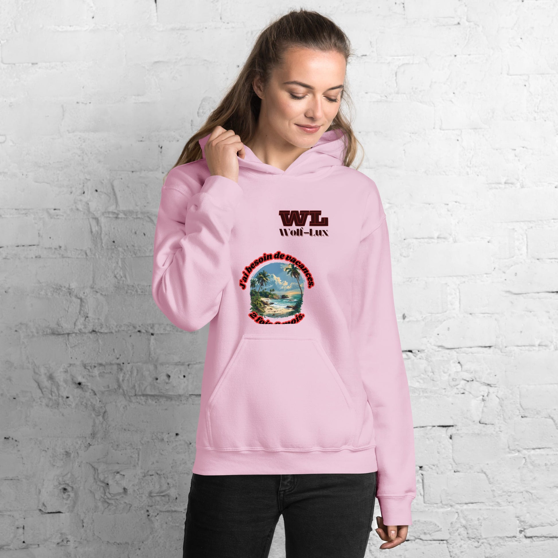 Women Hoodie Vacation French - Wolf - Lux - Wolf - Lux - Wolf - Lux
