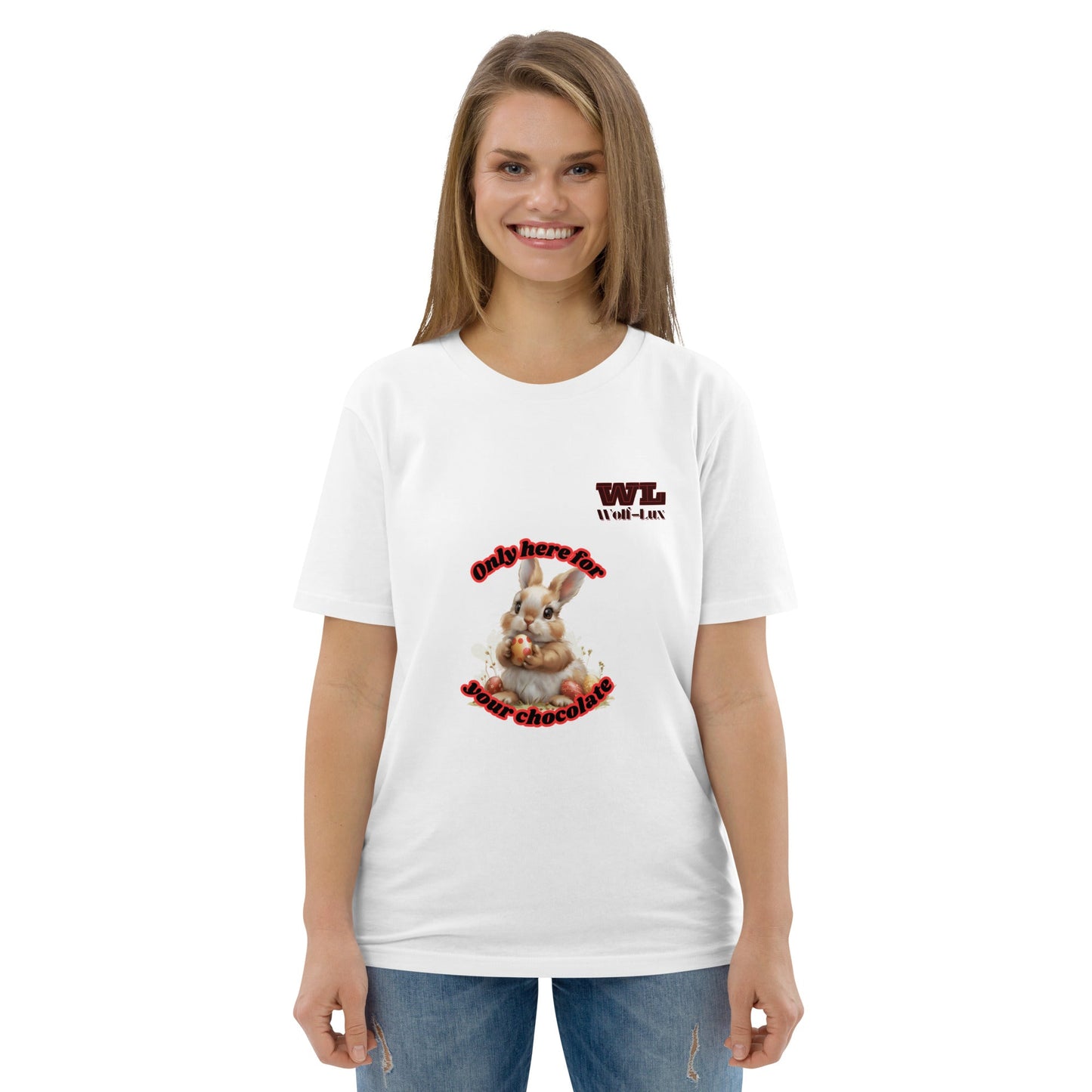 Women organic cotton t-shirt Chocolate English - Wolf - Lux - Wolf - Lux - Wolf - Lux