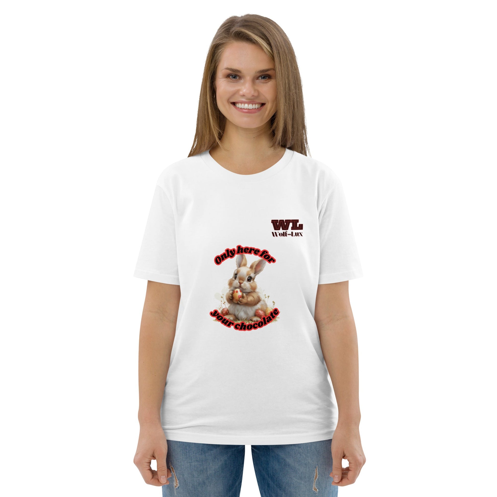 Women organic cotton t-shirt Chocolate English - Wolf - Lux - Wolf - Lux - Wolf - Lux