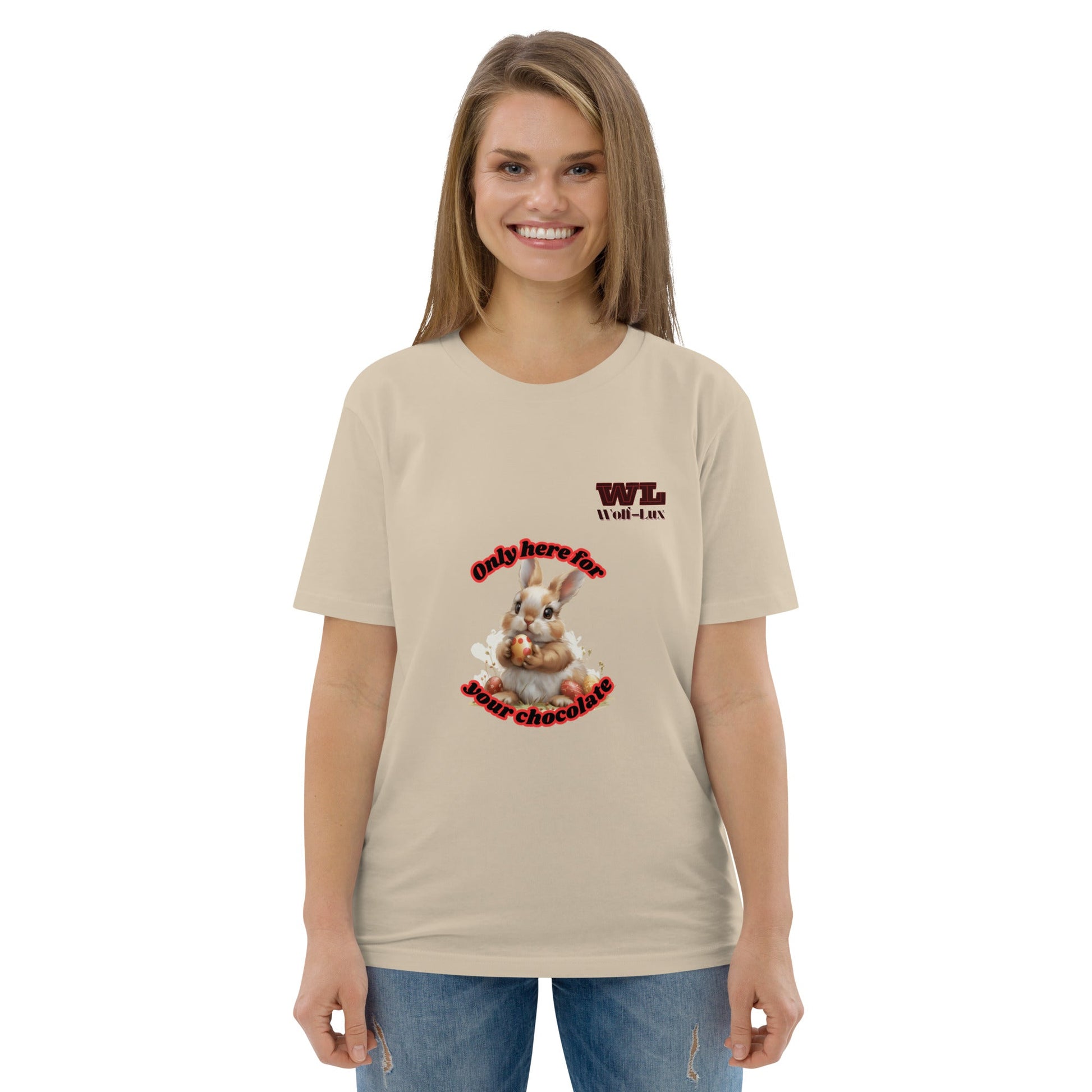 Women organic cotton t-shirt Chocolate English - Wolf - Lux - Wolf - Lux - Wolf - Lux