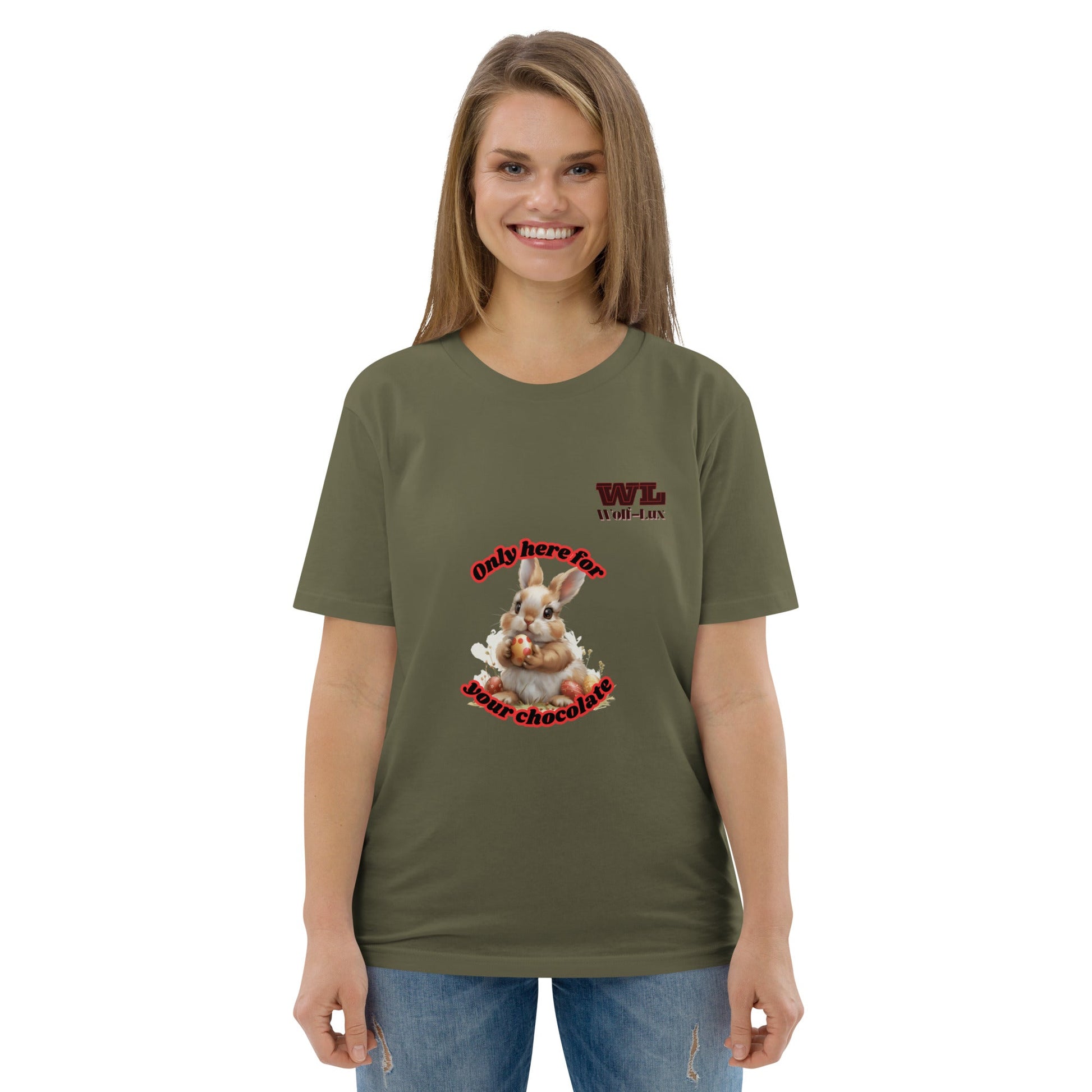 Women organic cotton t-shirt Chocolate English - Wolf - Lux - Wolf - Lux - Wolf - Lux