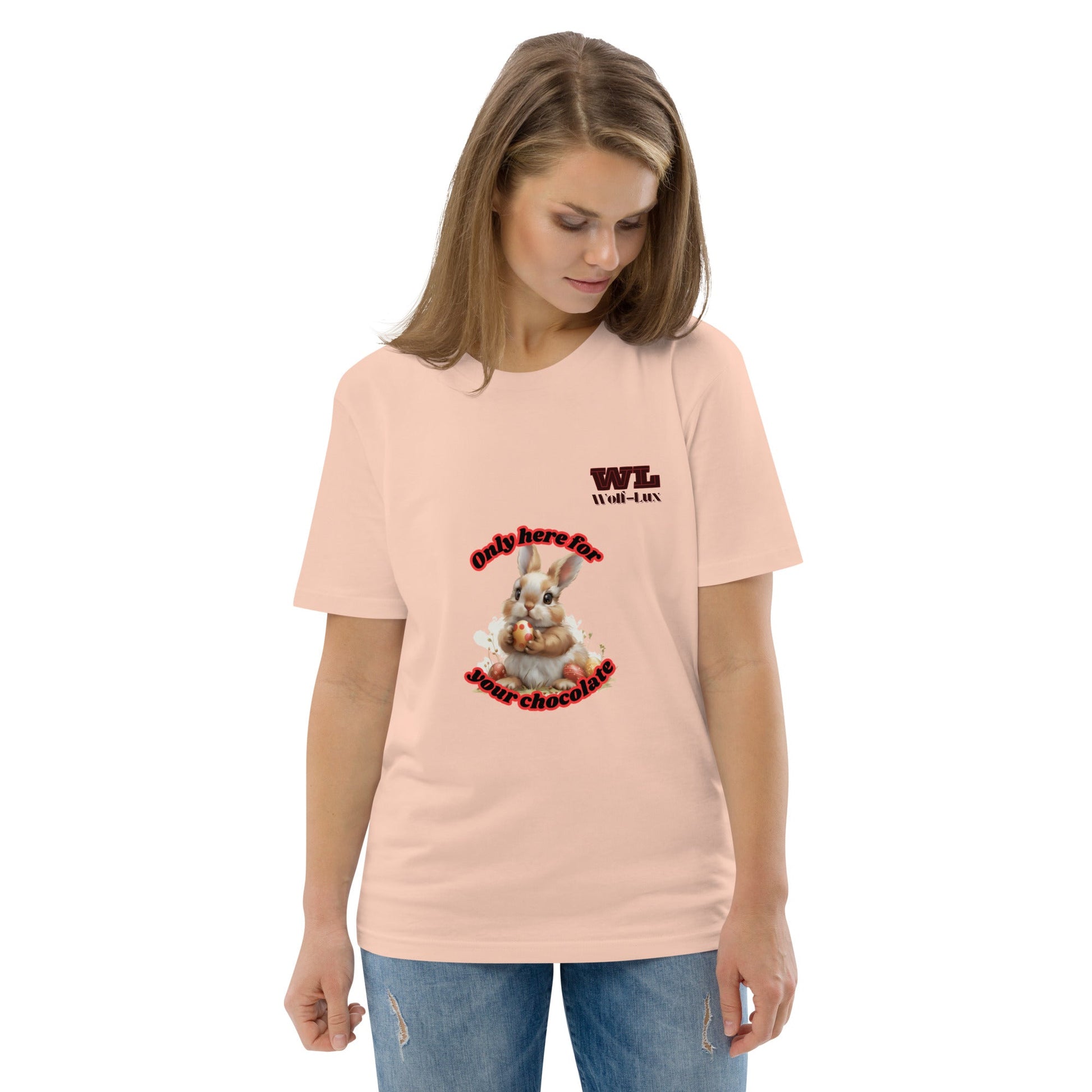 Women organic cotton t-shirt Chocolate English - Wolf - Lux - Wolf - Lux - Wolf - Lux