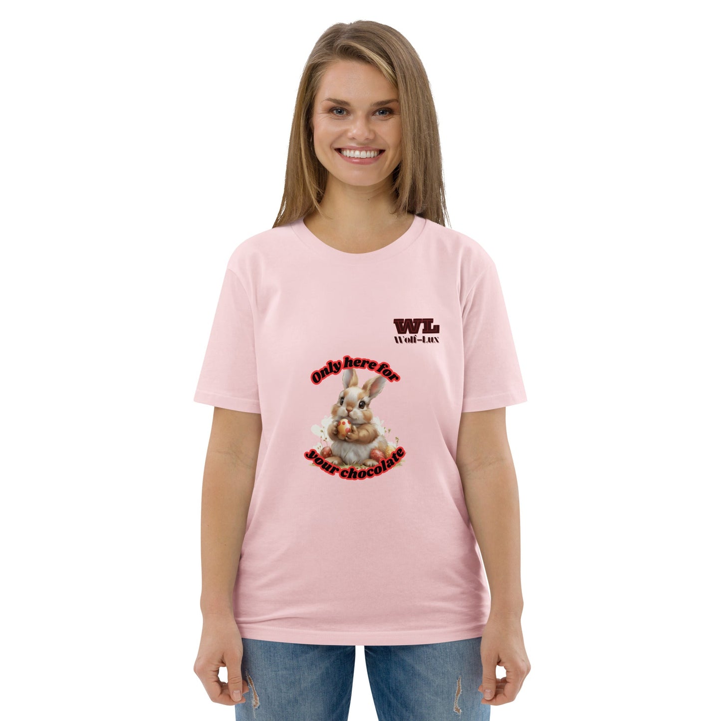 Women organic cotton t-shirt Chocolate English - Wolf - Lux - Wolf - Lux - Wolf - Lux