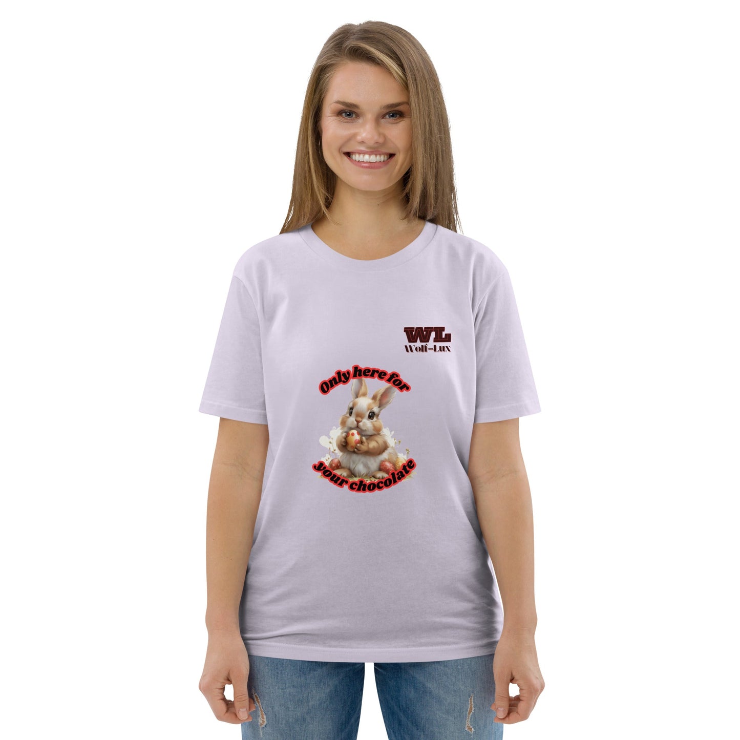 Women organic cotton t-shirt Chocolate English - Wolf - Lux - Wolf - Lux - Wolf - Lux