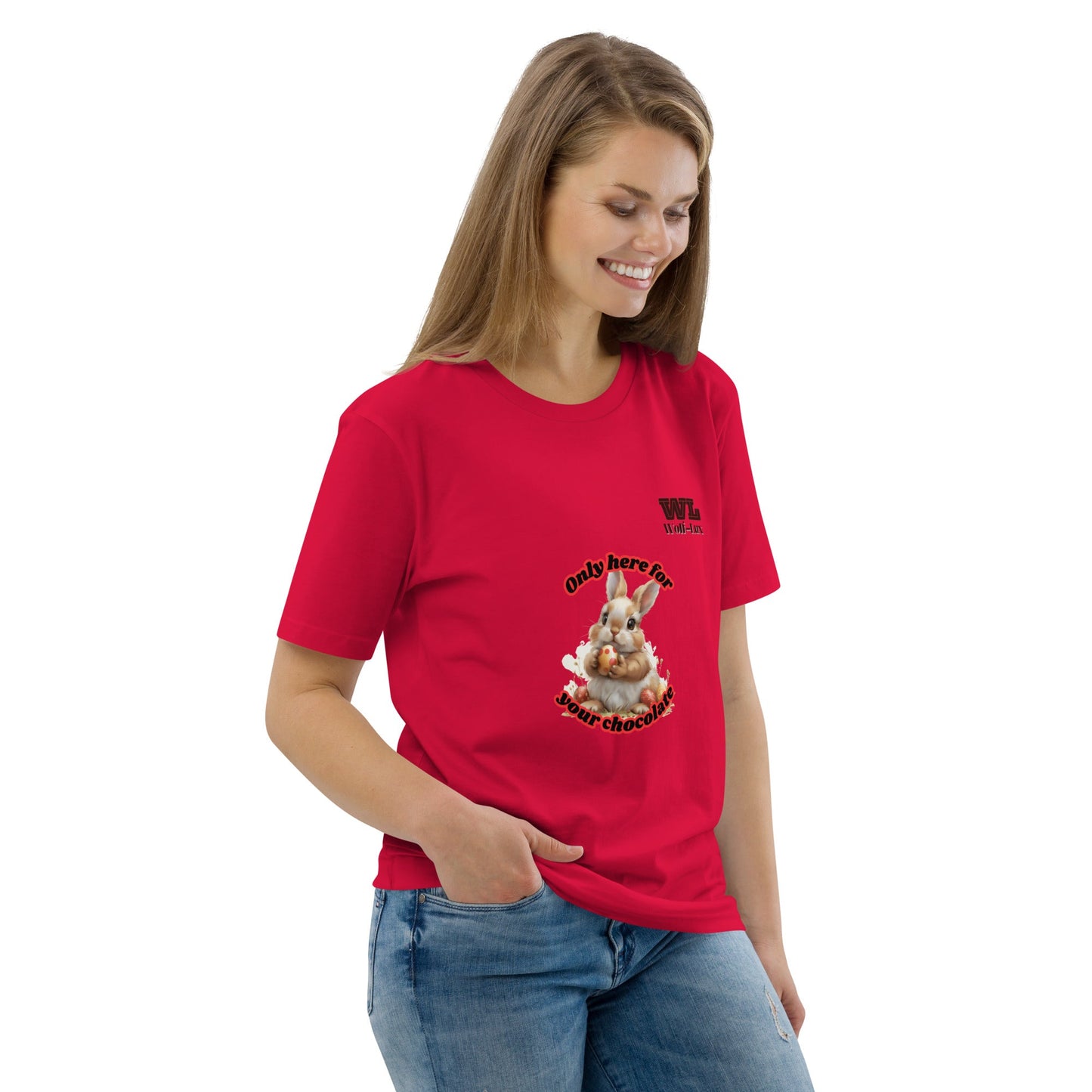 Women organic cotton t-shirt Chocolate English - Wolf - Lux - Wolf - Lux - Wolf - Lux