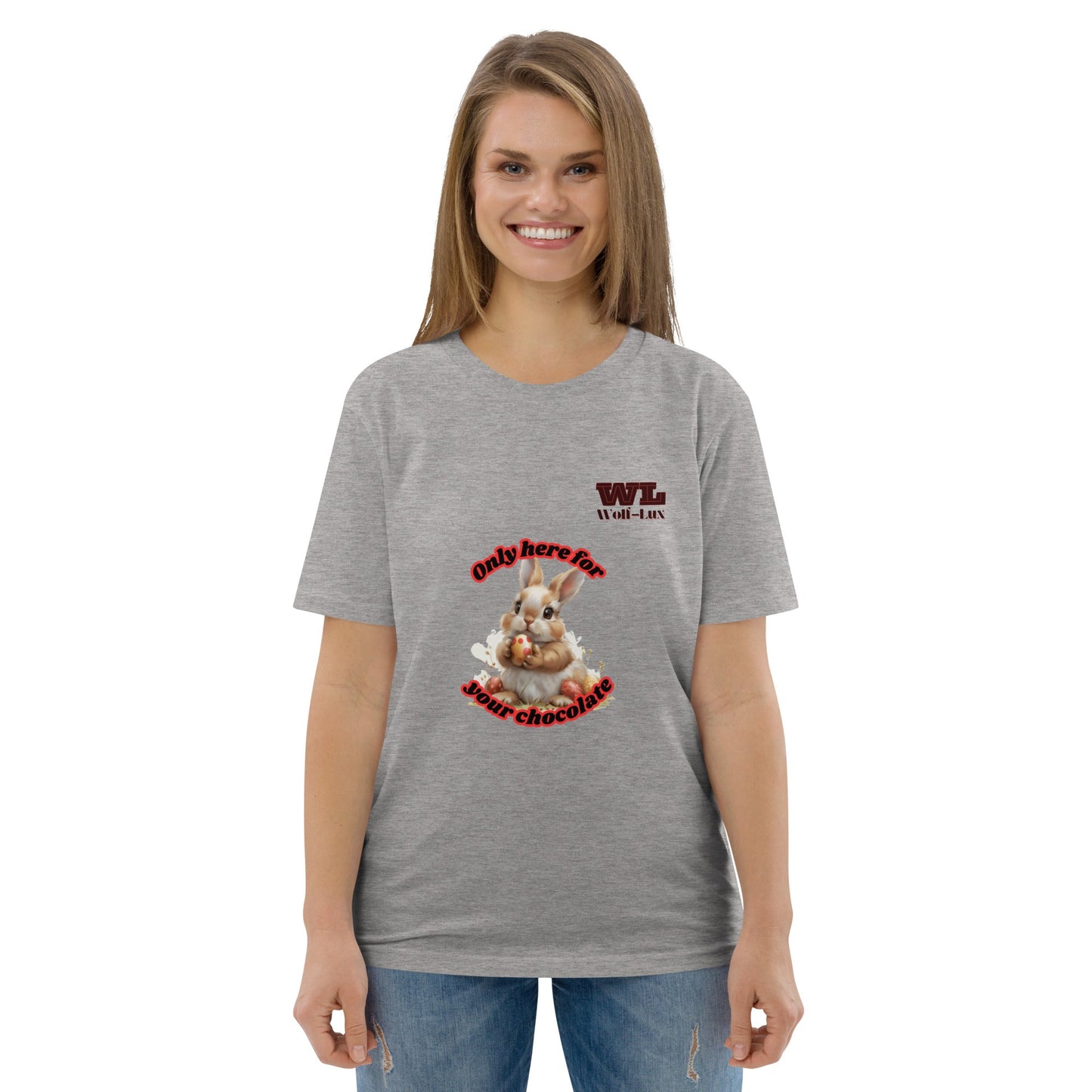 Women organic cotton t-shirt Chocolate English - Wolf - Lux - Wolf - Lux - Wolf - Lux