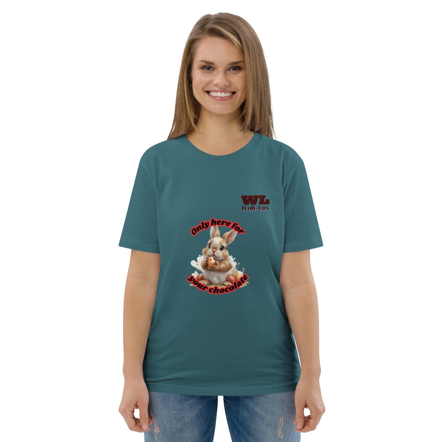 Women organic cotton t-shirt Chocolate English - Wolf - Lux - Wolf - Lux - Wolf - Lux