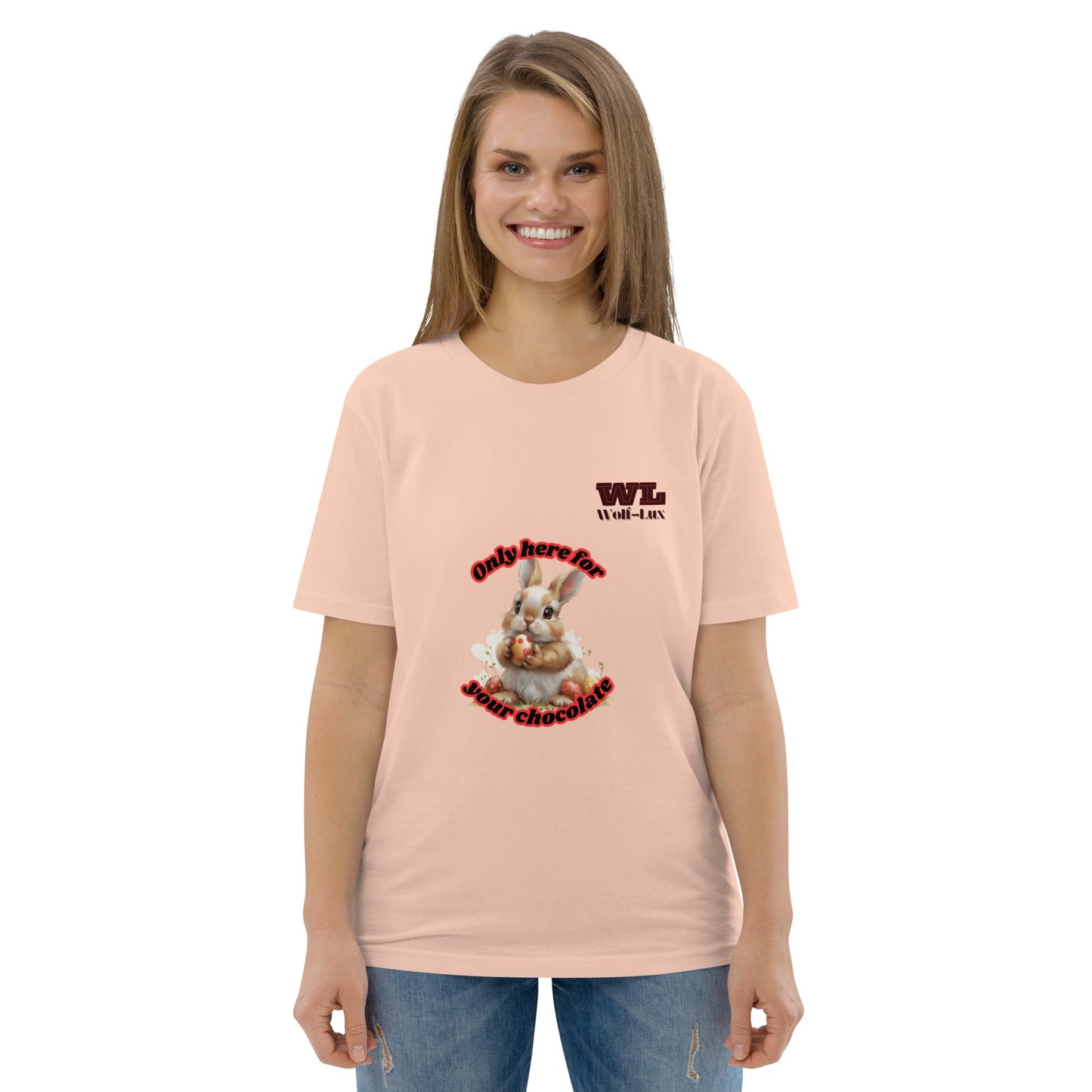 Women organic cotton t-shirt Chocolate English - Wolf - Lux - Wolf - Lux - Wolf - Lux