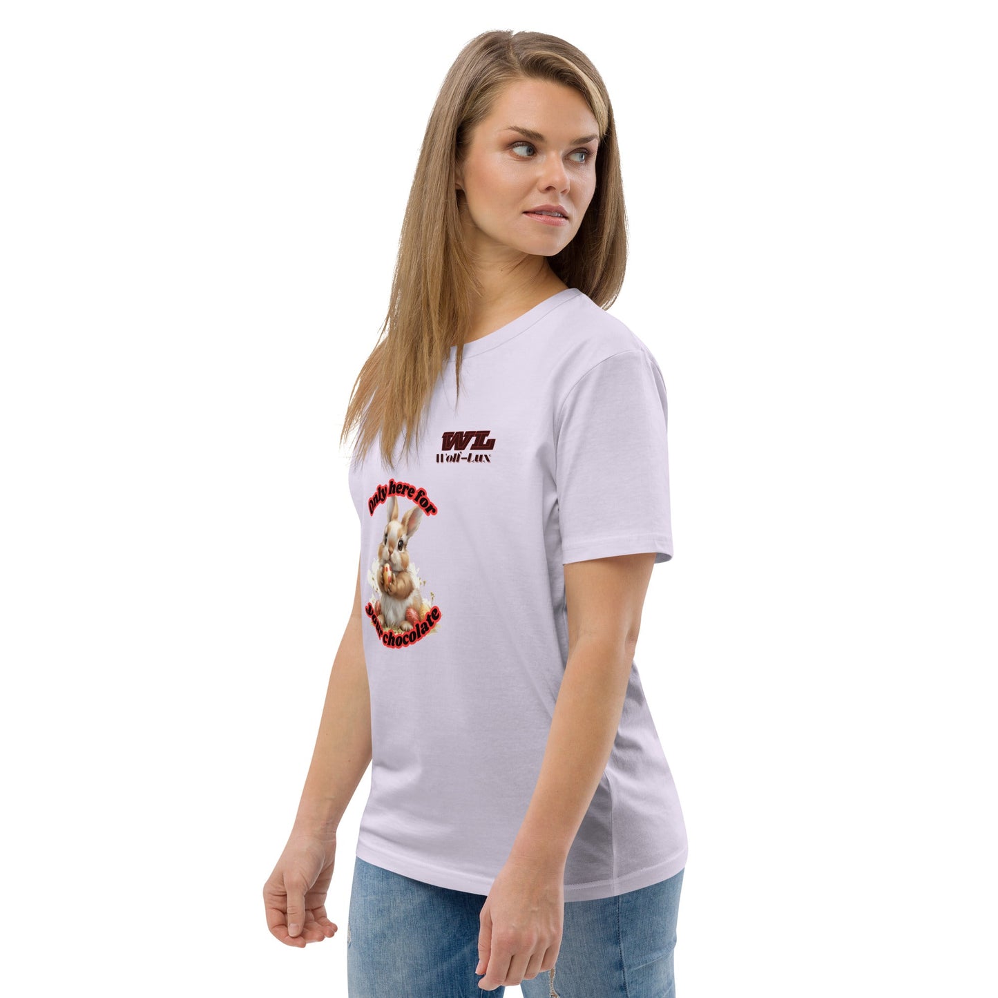 Women organic cotton t-shirt Chocolate English - Wolf - Lux - Wolf - Lux - Wolf - Lux