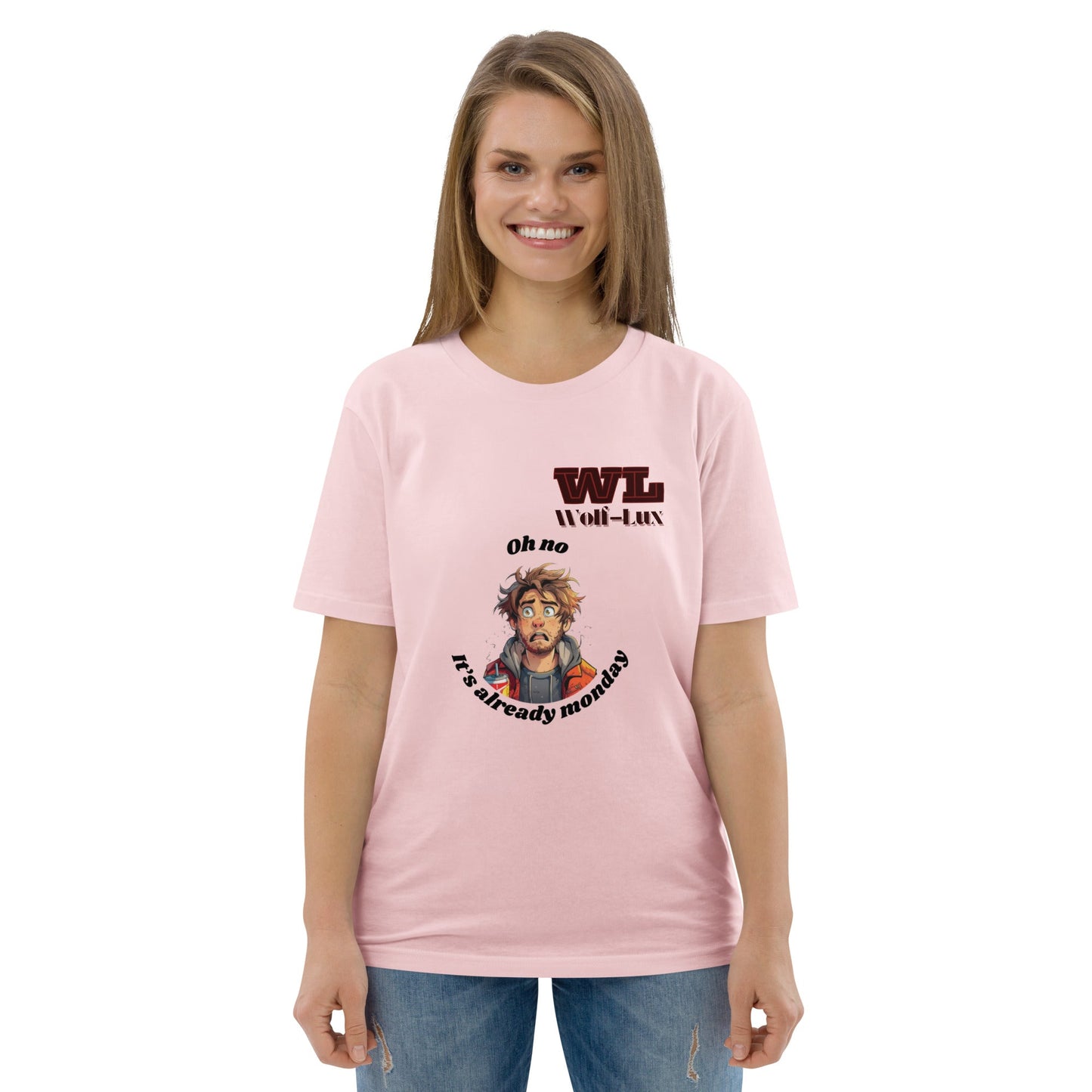 Women organic cotton t-shirt Monday English - Wolf - Lux - Wolf - Lux - Wolf - Lux