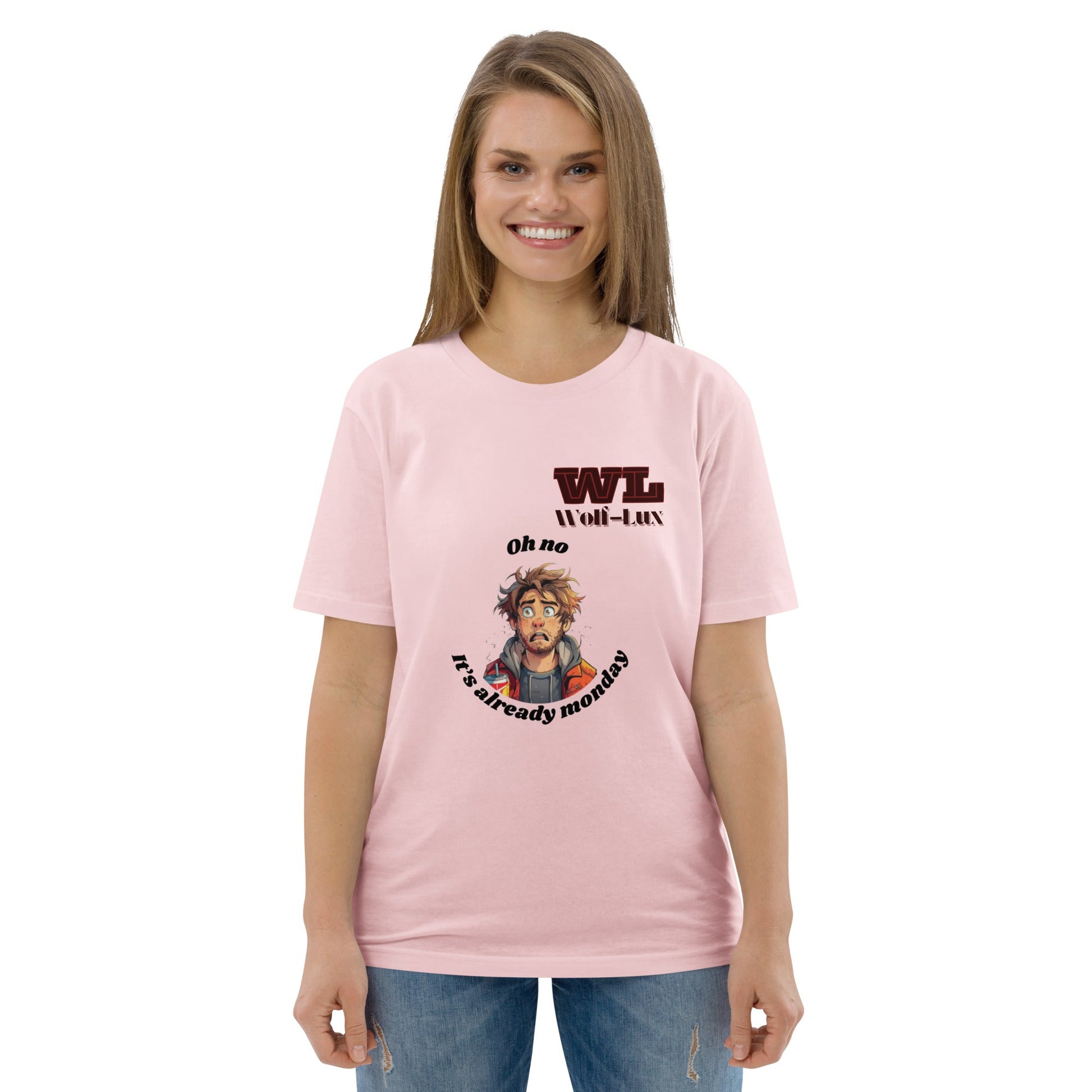 Women organic cotton t-shirt Monday English - Wolf - Lux - Wolf - Lux - Wolf - Lux