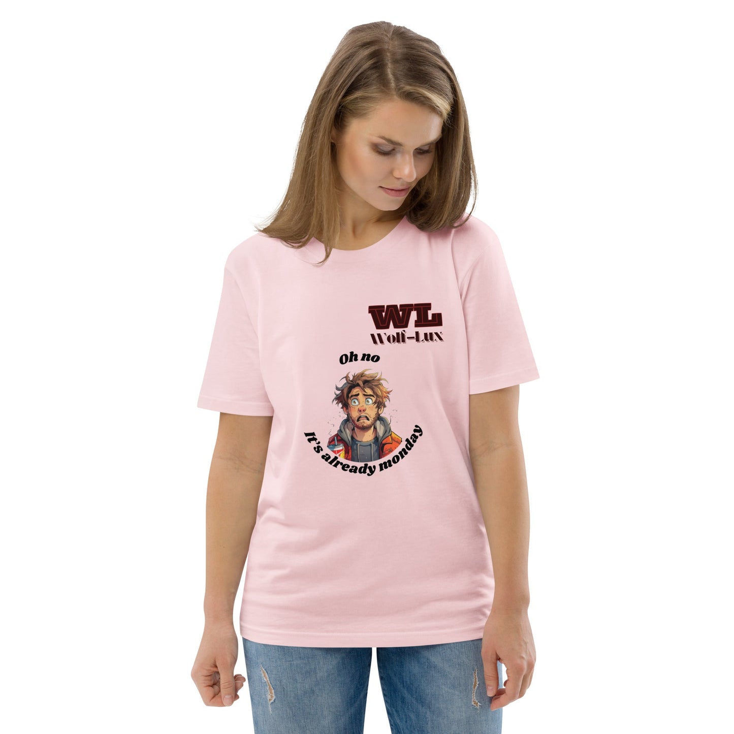 Women organic cotton t-shirt Monday English - Wolf - Lux - Wolf - Lux - Wolf - Lux