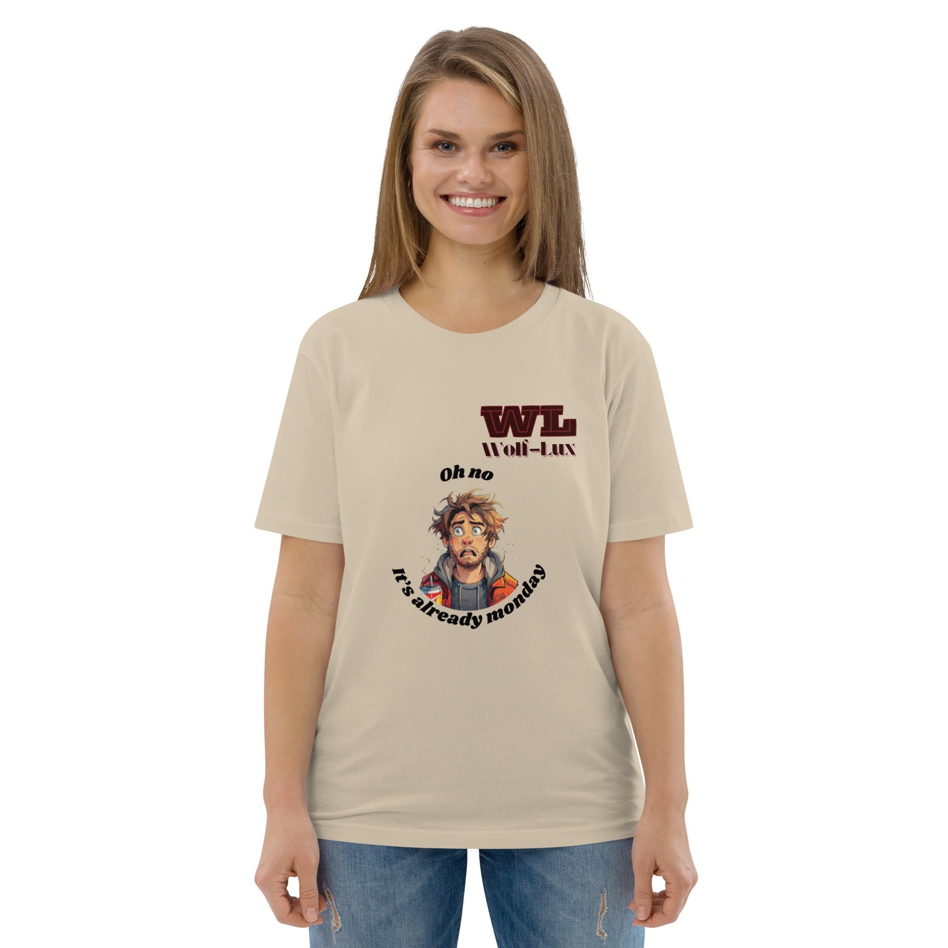 Women organic cotton t-shirt Monday English - Wolf - Lux - Wolf - Lux - Wolf - Lux