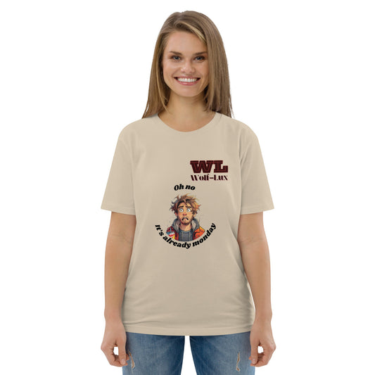 Women organic cotton t-shirt Monday English - Wolf - Lux - Wolf - Lux - Wolf - Lux