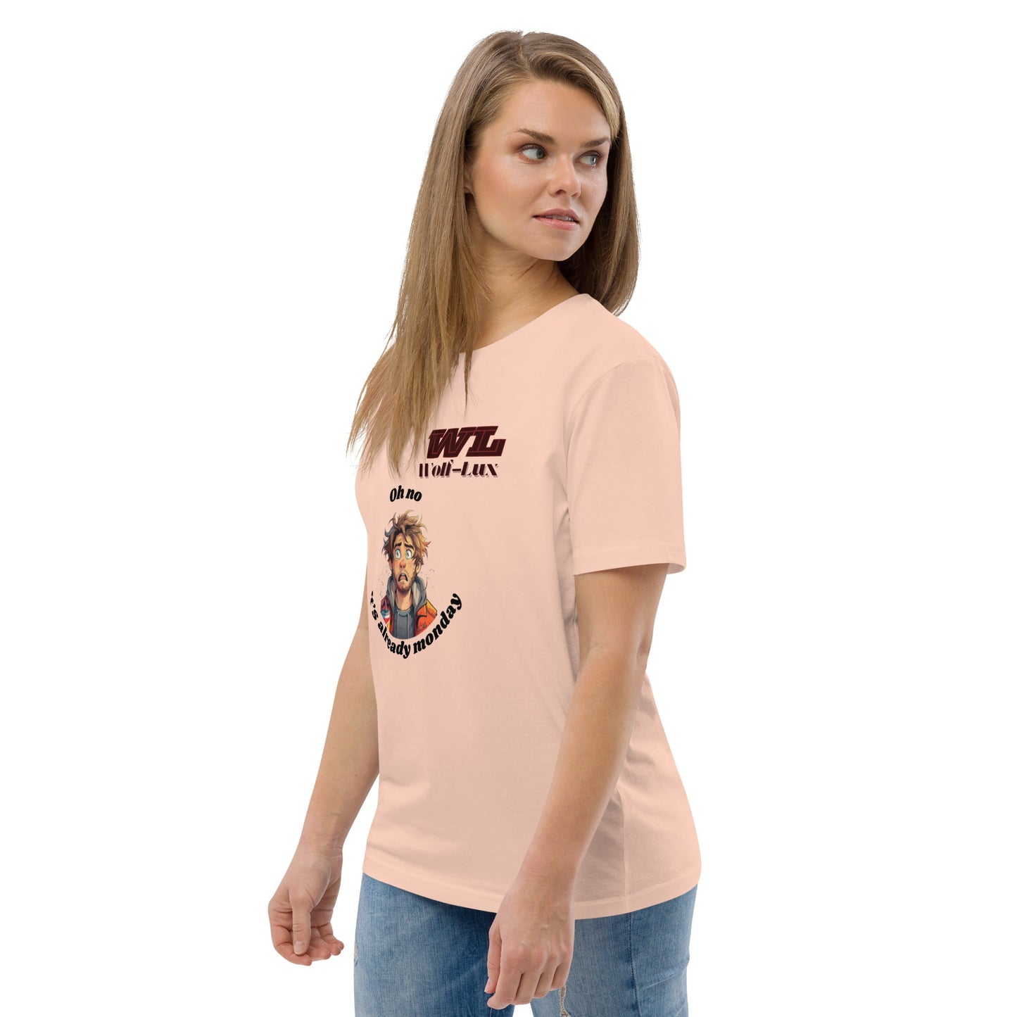 Women organic cotton t-shirt Monday English - Wolf - Lux - Wolf - Lux - Wolf - Lux