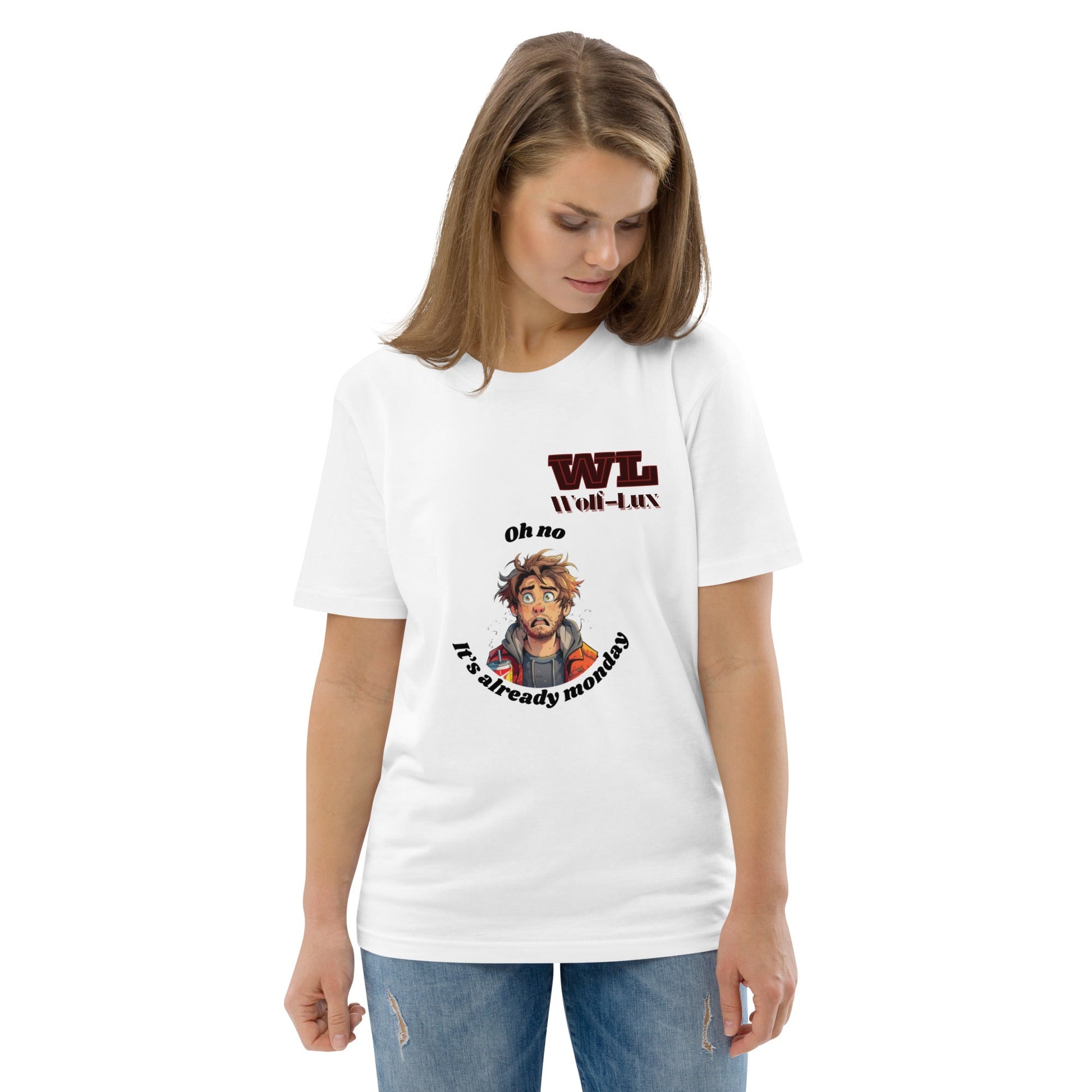 Women organic cotton t-shirt Monday English - Wolf - Lux - Wolf - Lux - Wolf - Lux