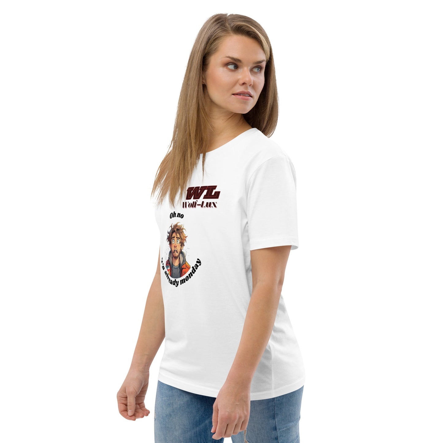 Women organic cotton t-shirt Monday English - Wolf - Lux - Wolf - Lux - Wolf - Lux