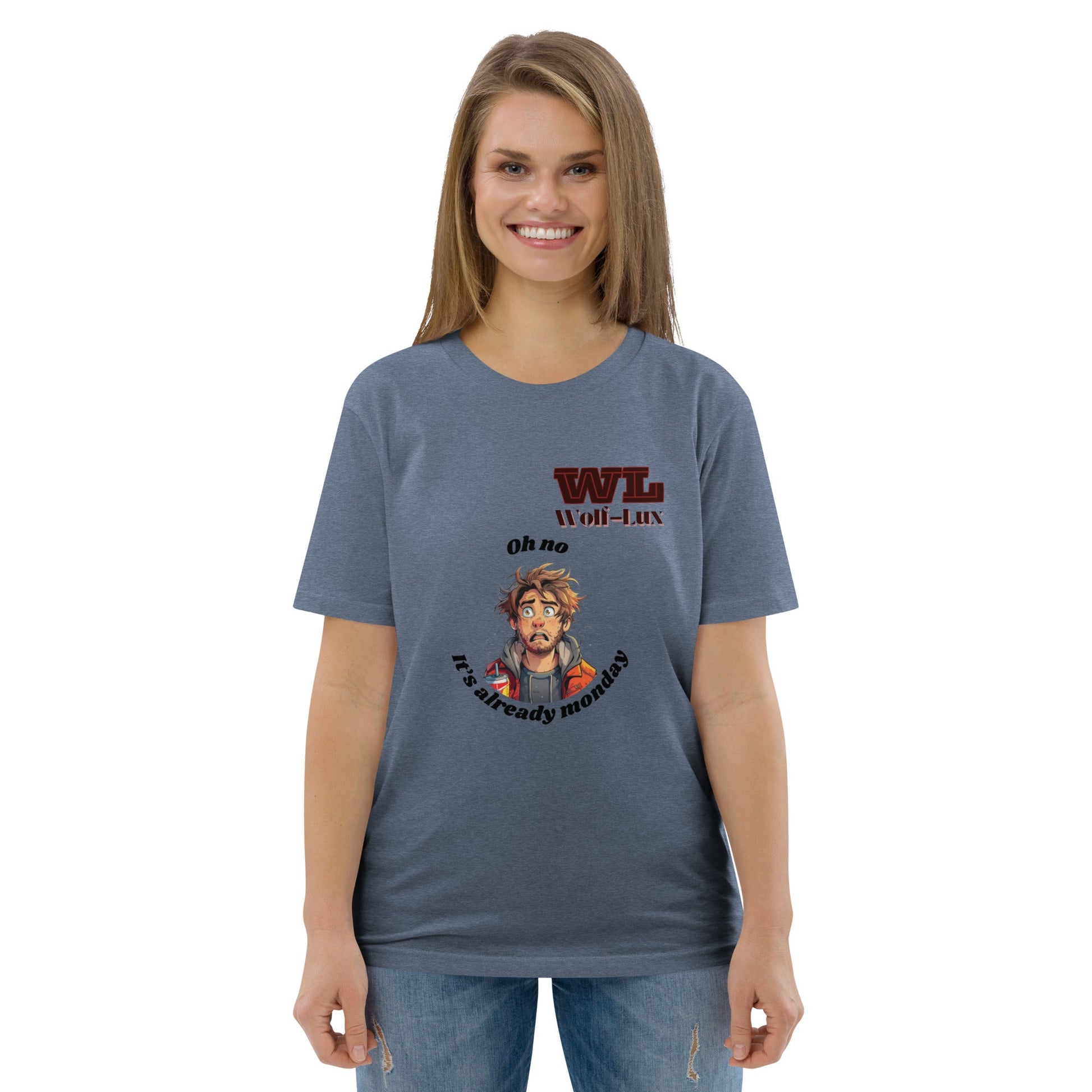 Women organic cotton t-shirt Monday English - Wolf - Lux - Wolf - Lux - Wolf - Lux