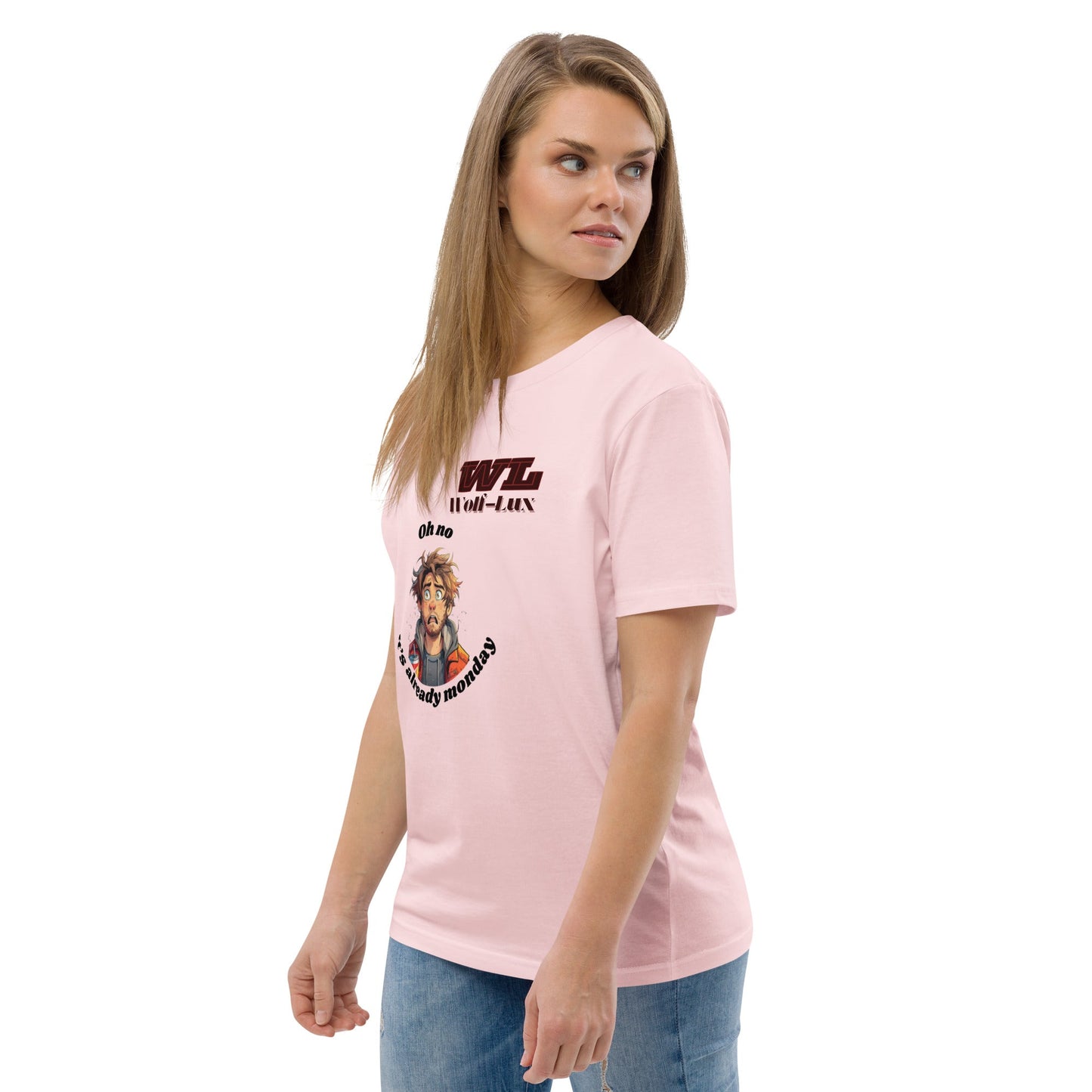 Women organic cotton t-shirt Monday English - Wolf - Lux - Wolf - Lux - Wolf - Lux