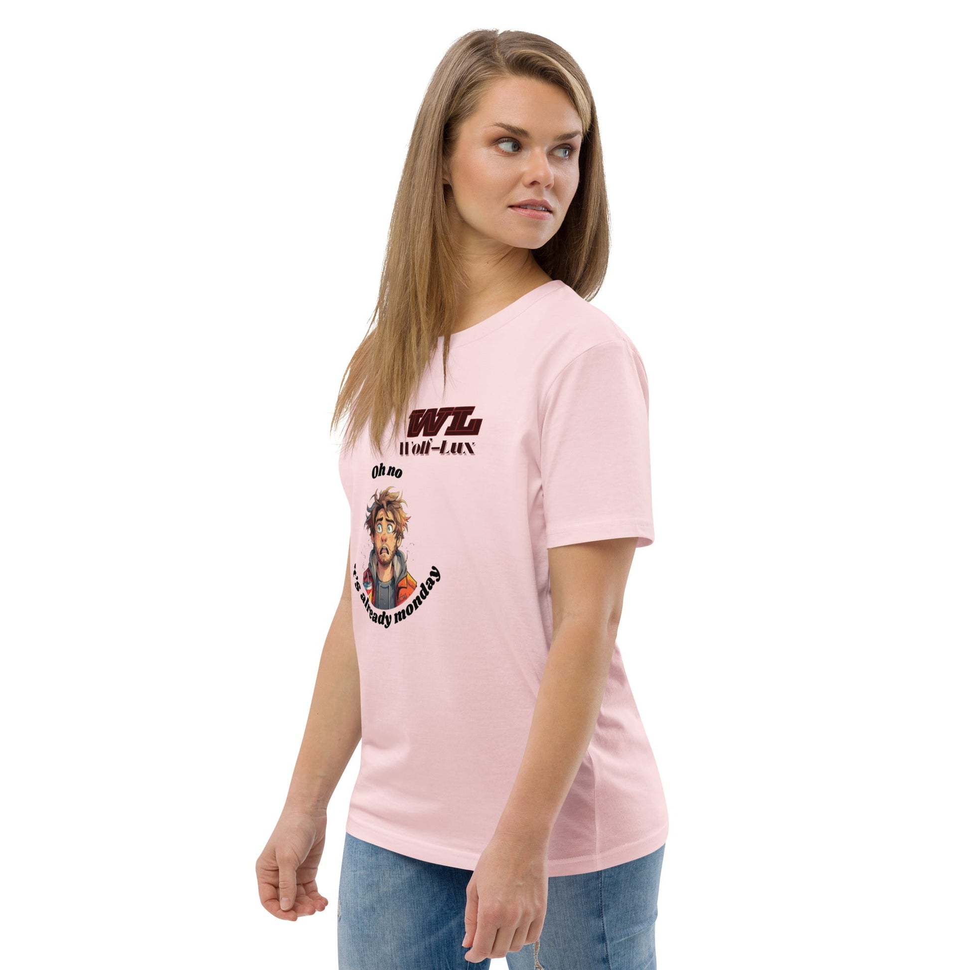 Women organic cotton t-shirt Monday English - Wolf - Lux - Wolf - Lux - Wolf - Lux