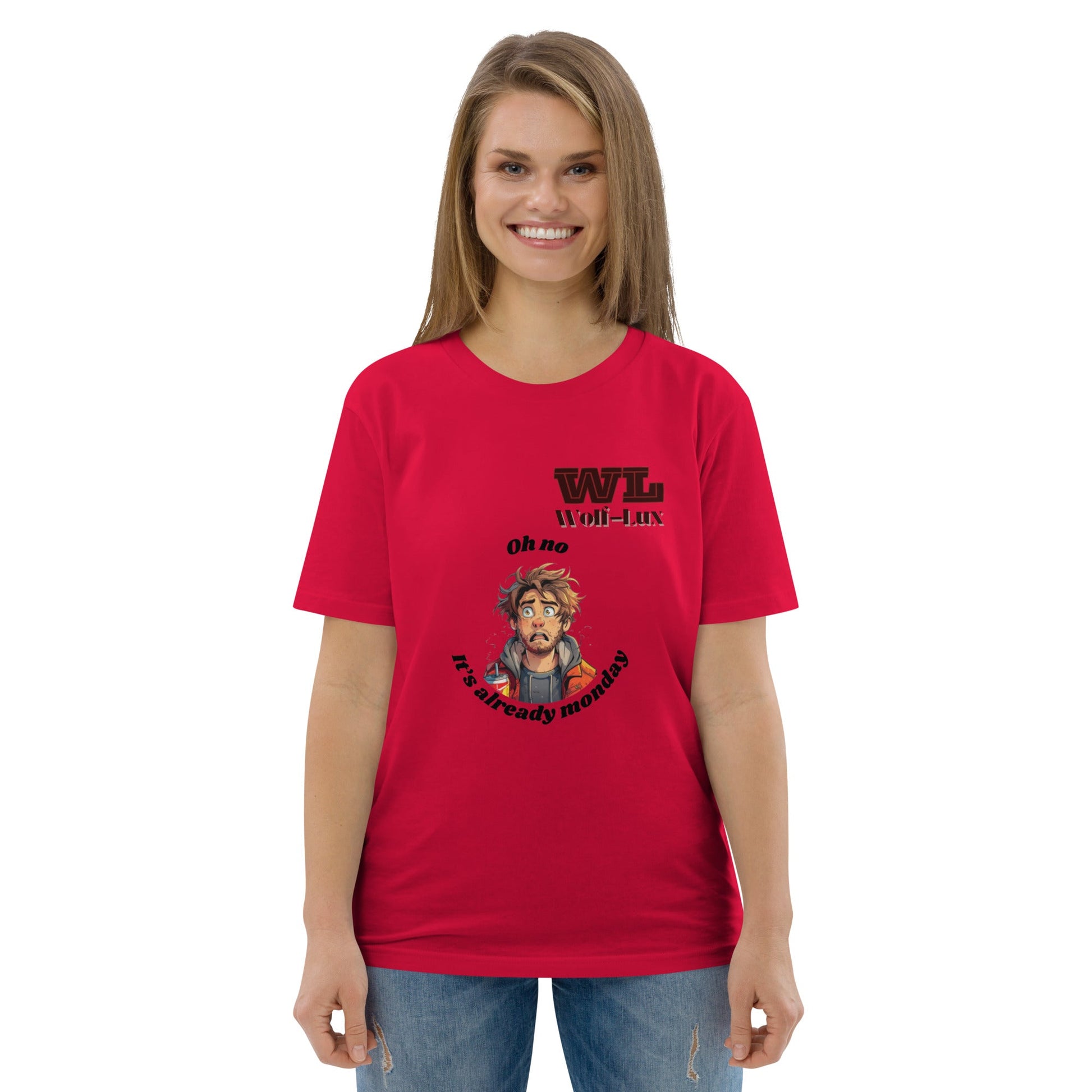 Women organic cotton t-shirt Monday English - Wolf - Lux - Wolf - Lux - Wolf - Lux