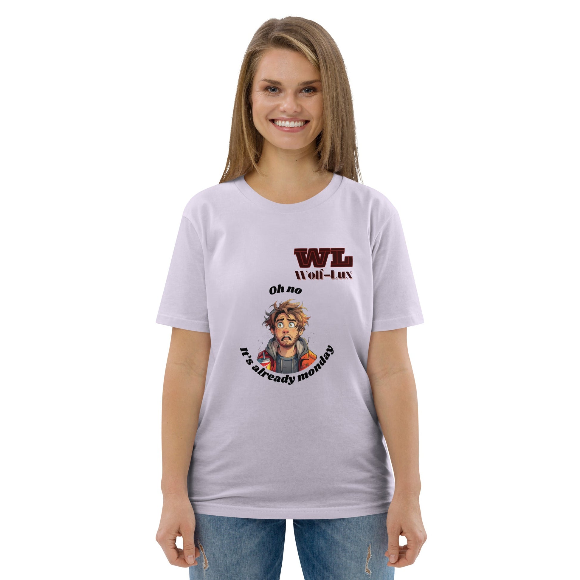Women organic cotton t-shirt Monday English - Wolf - Lux - Wolf - Lux - Wolf - Lux