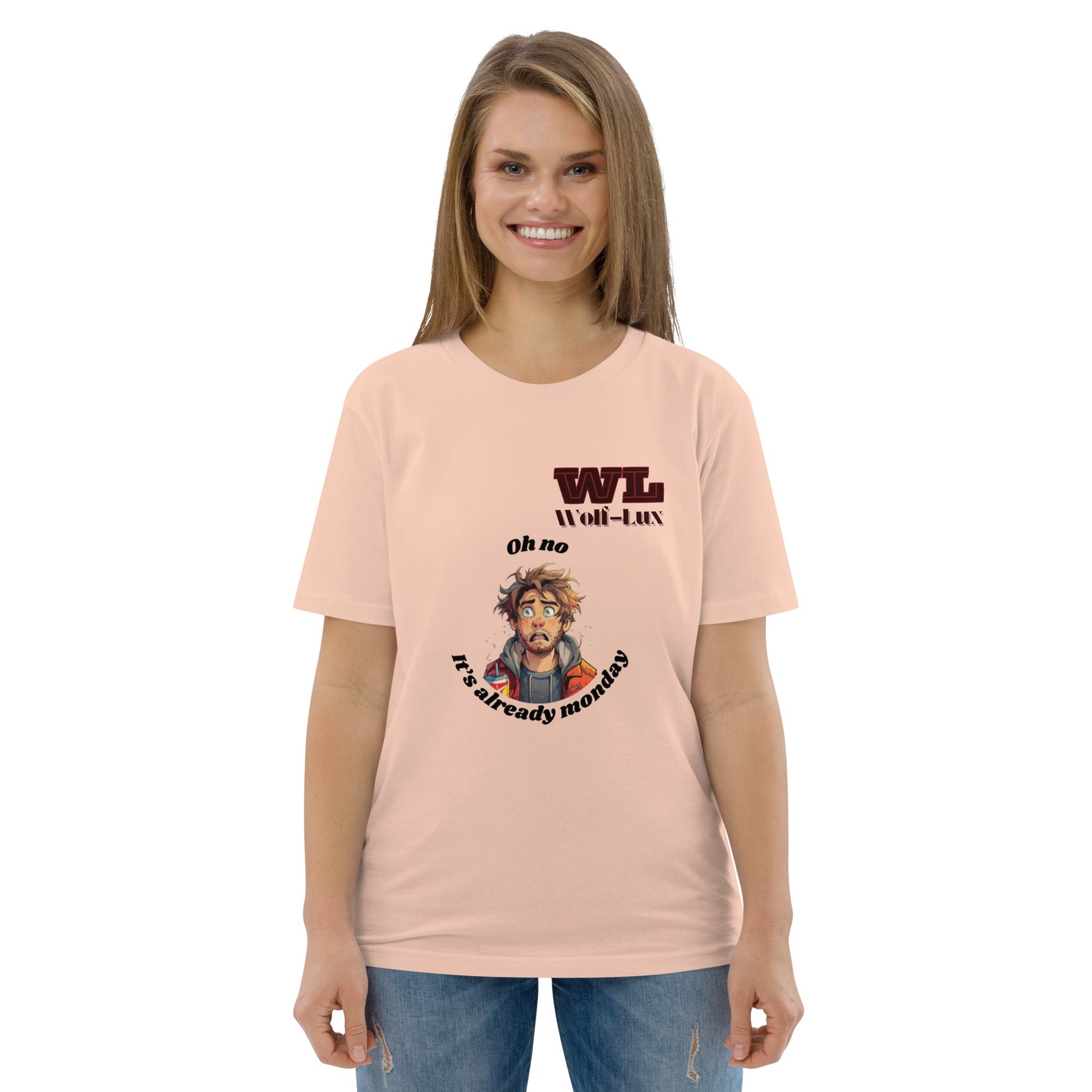 Women organic cotton t-shirt Monday English - Wolf - Lux - Wolf - Lux - Wolf - Lux