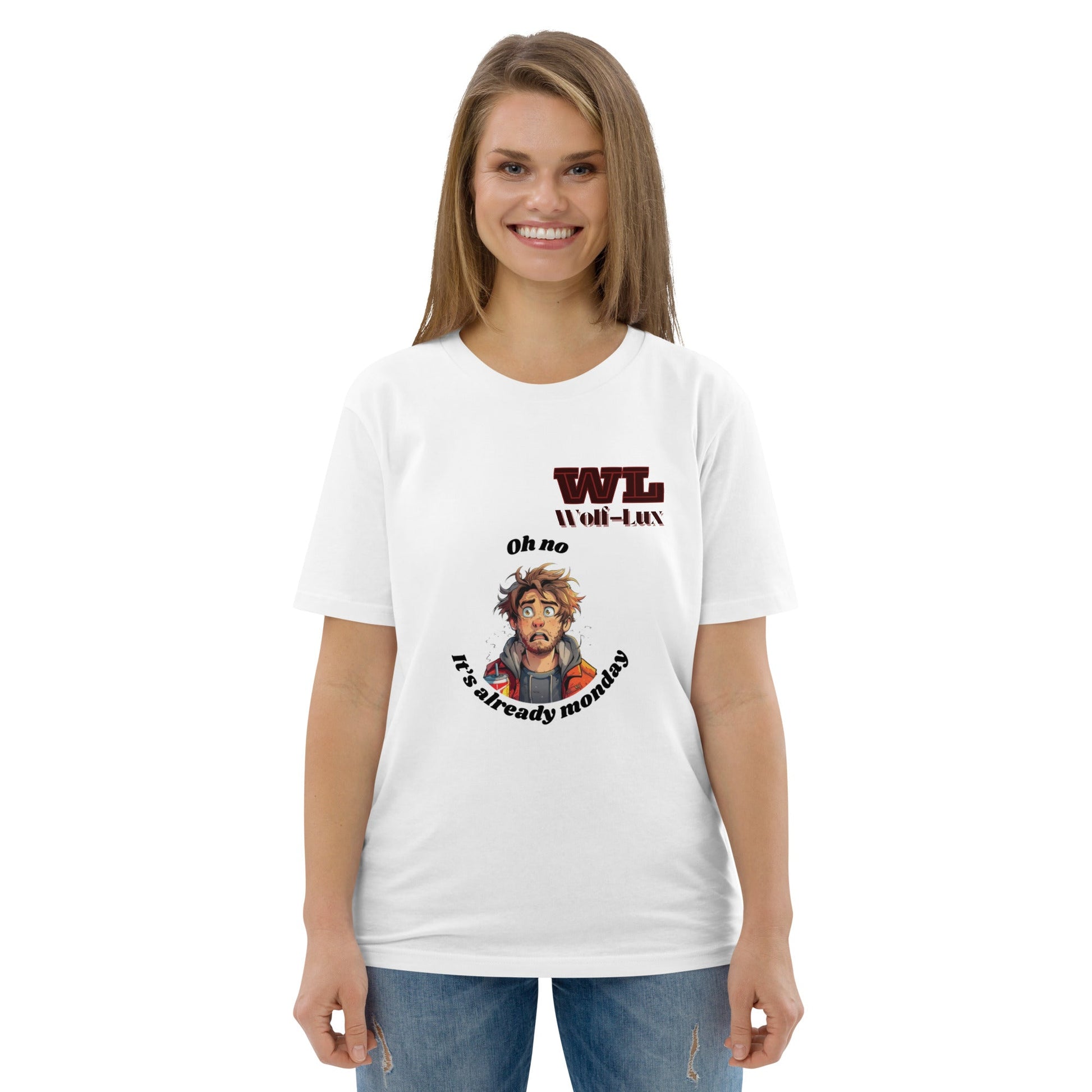 Women organic cotton t-shirt Monday English - Wolf - Lux - Wolf - Lux - Wolf - Lux