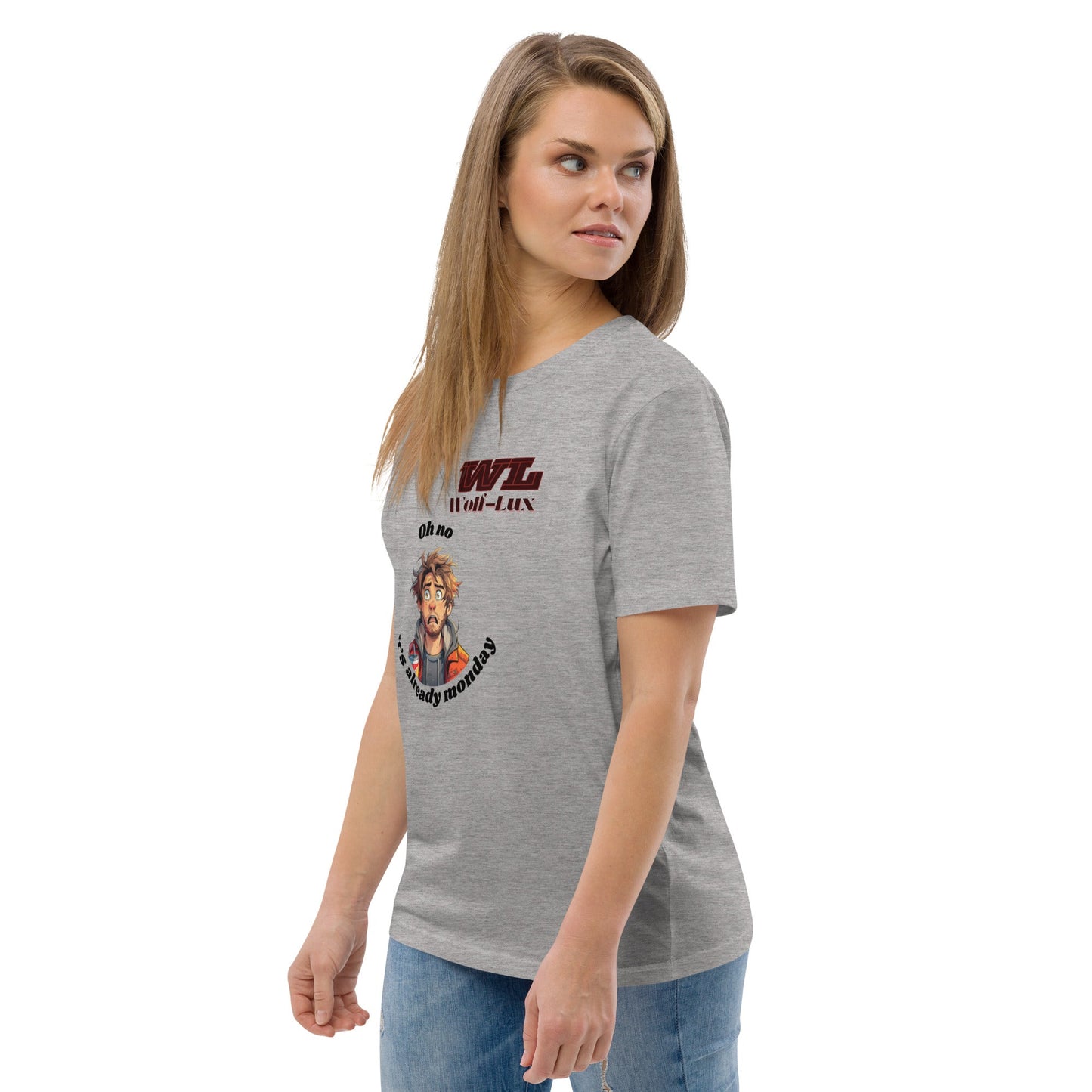 Women organic cotton t-shirt Monday English - Wolf - Lux - Wolf - Lux - Wolf - Lux