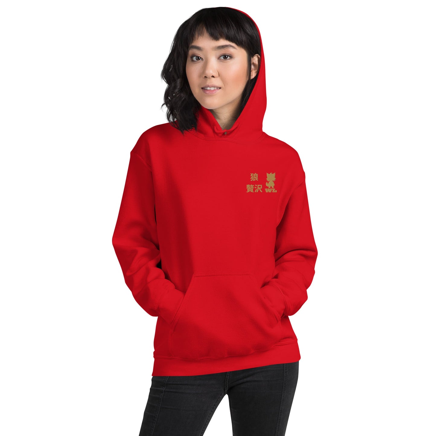 Women Premium Japanese text Hoodie - Wolf - Lux - Wolf - Lux - The Premium
