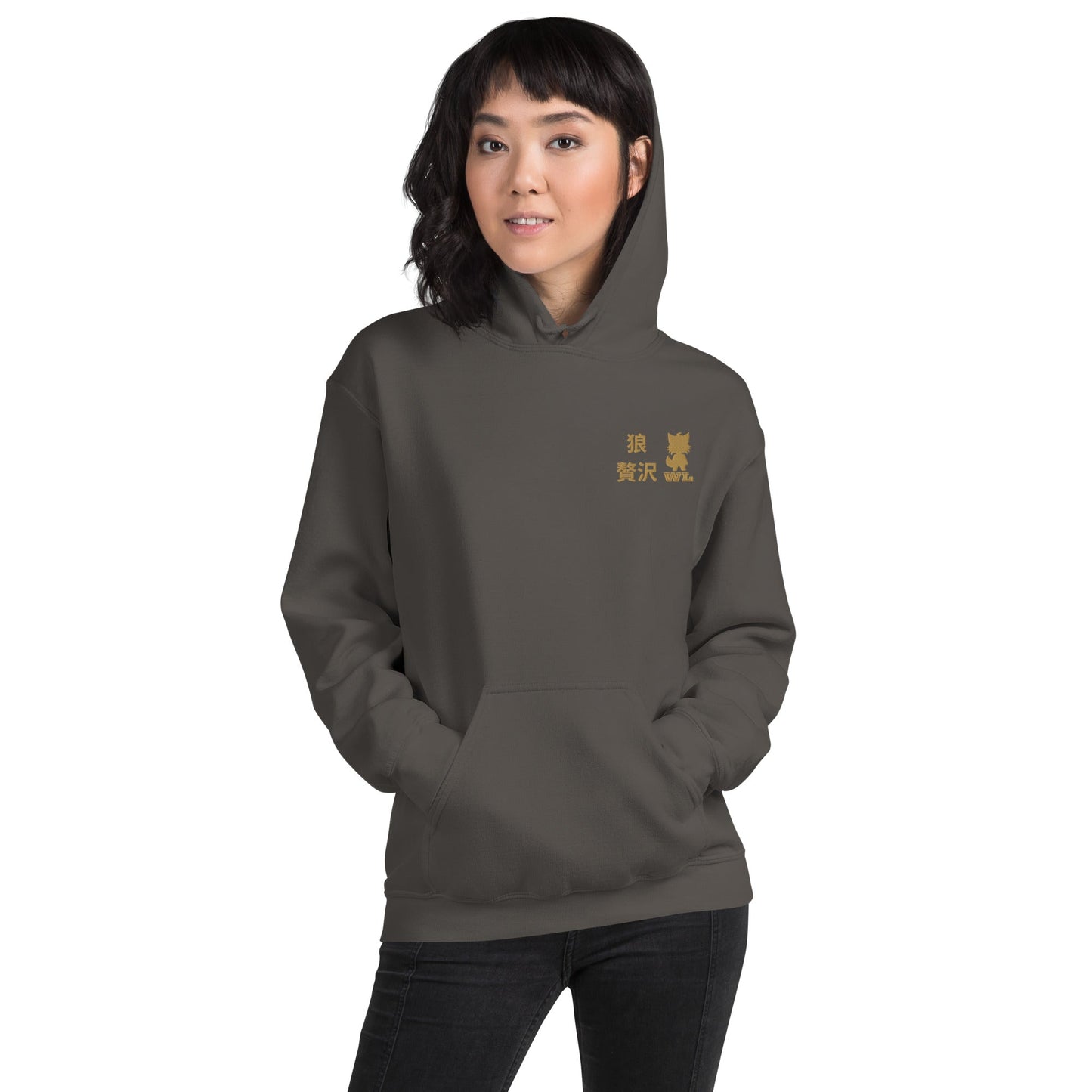 Women Premium Japanese text Hoodie - Wolf - Lux - Wolf - Lux - The Premium