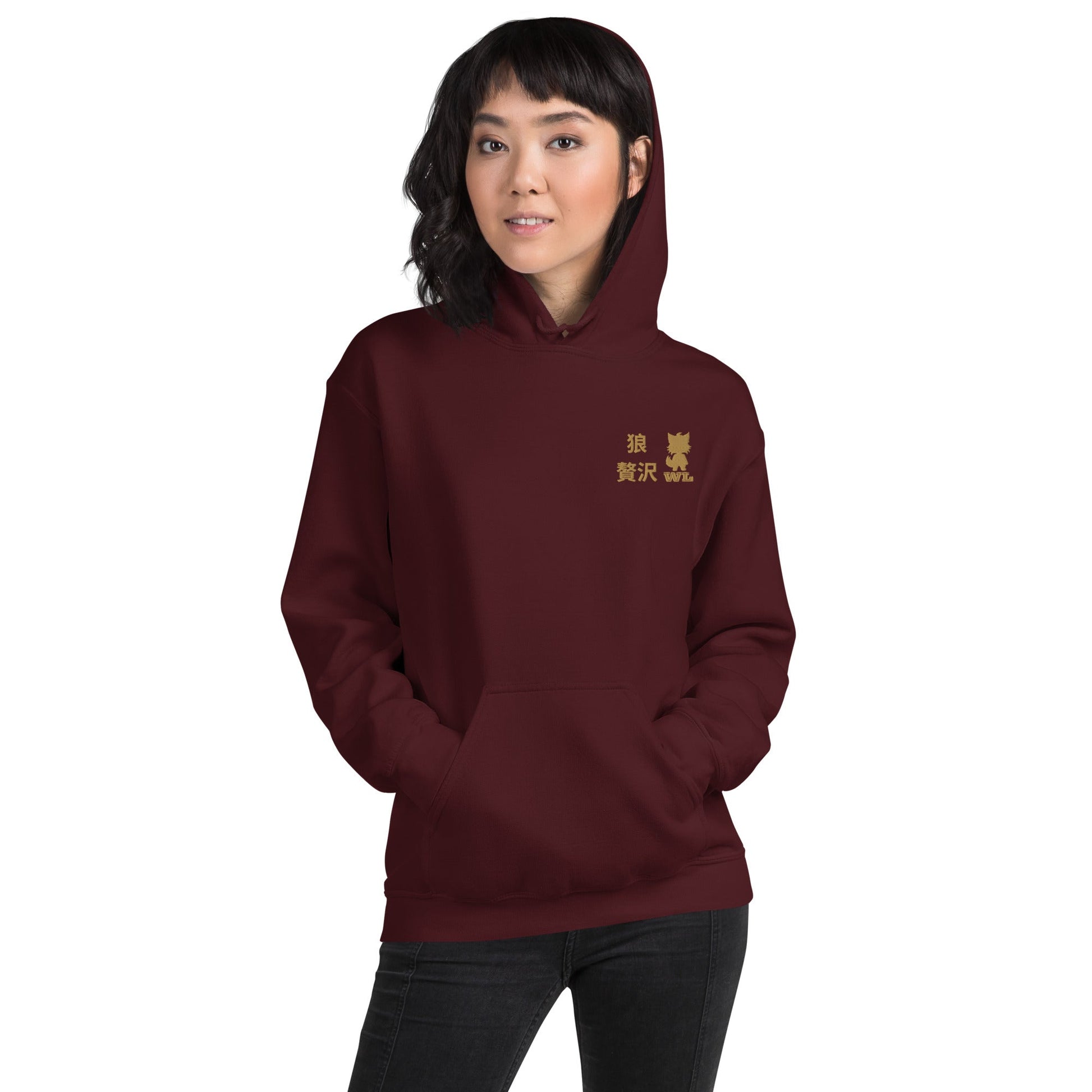 Women Premium Japanese text Hoodie - Wolf - Lux - Wolf - Lux - The Premium