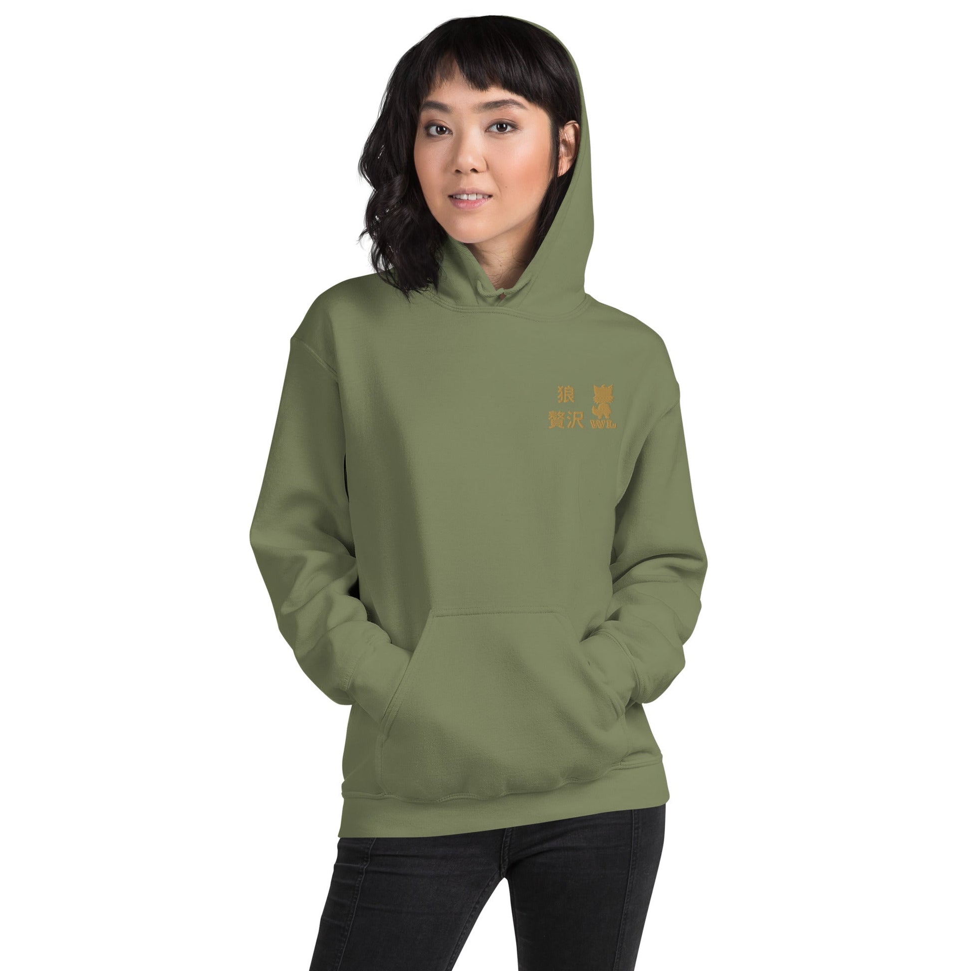 Women Premium Japanese text Hoodie - Wolf - Lux - Wolf - Lux - The Premium