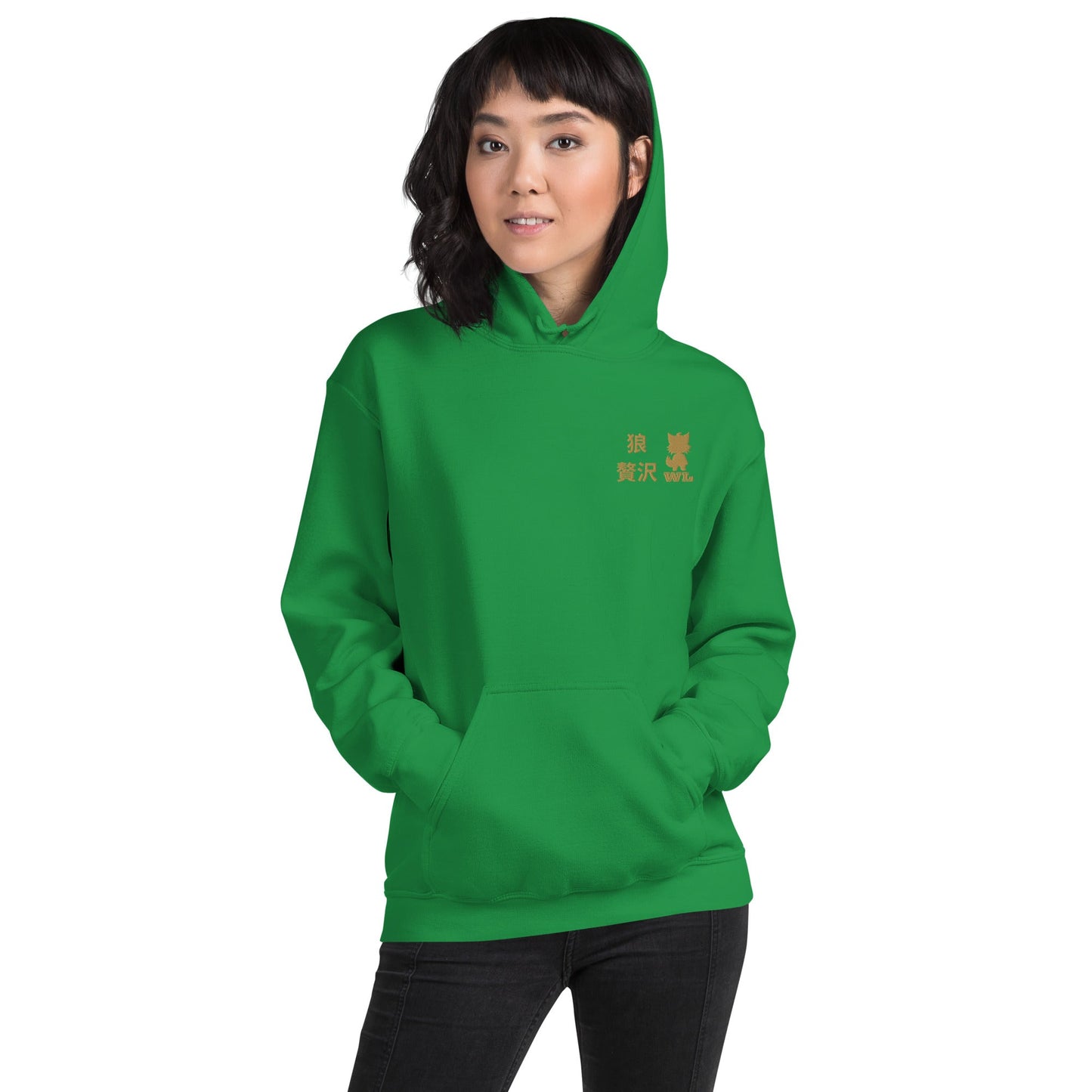 Women Premium Japanese text Hoodie - Wolf - Lux - Wolf - Lux - The Premium