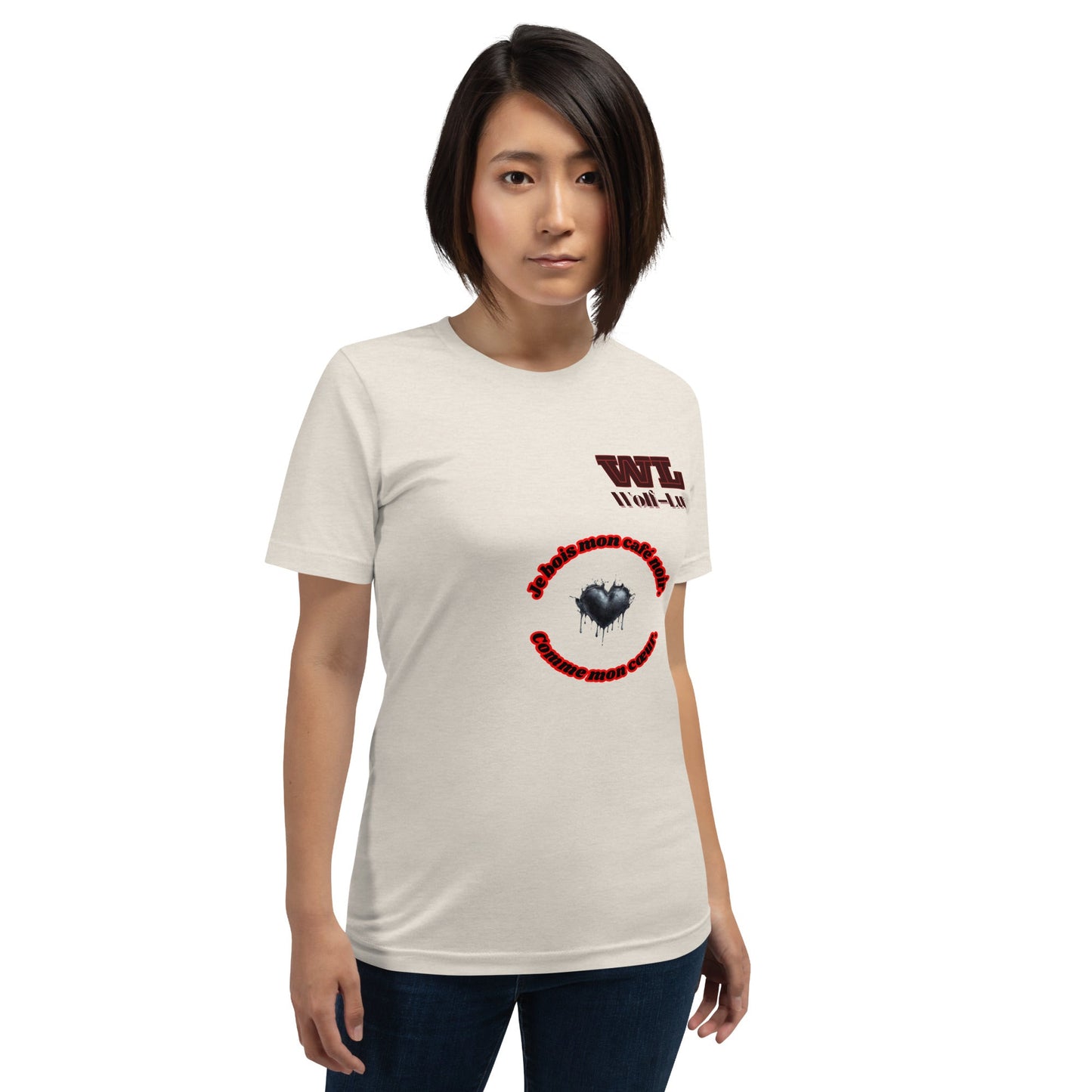 Women t-shirt Coffee French - Wolf - Lux - Wolf - Lux - Wolf - Lux